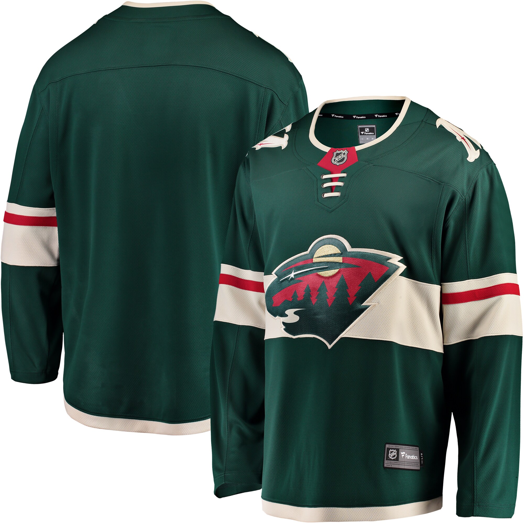 Minnesota Wild Fanatics Branded Breakaway Home Jersey - Green - vstockx