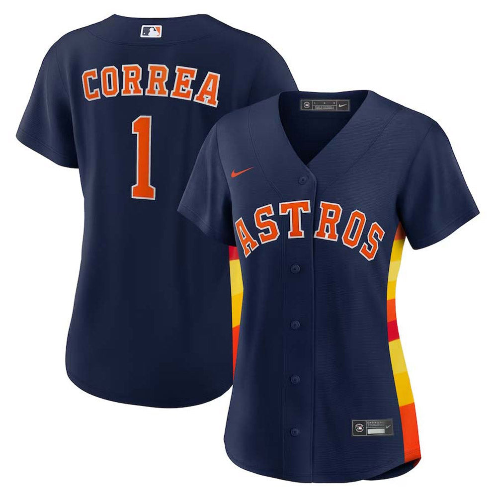 Women's Houston Astros Carlos Correa Replica Alternate Jersey - Navy - vstockx