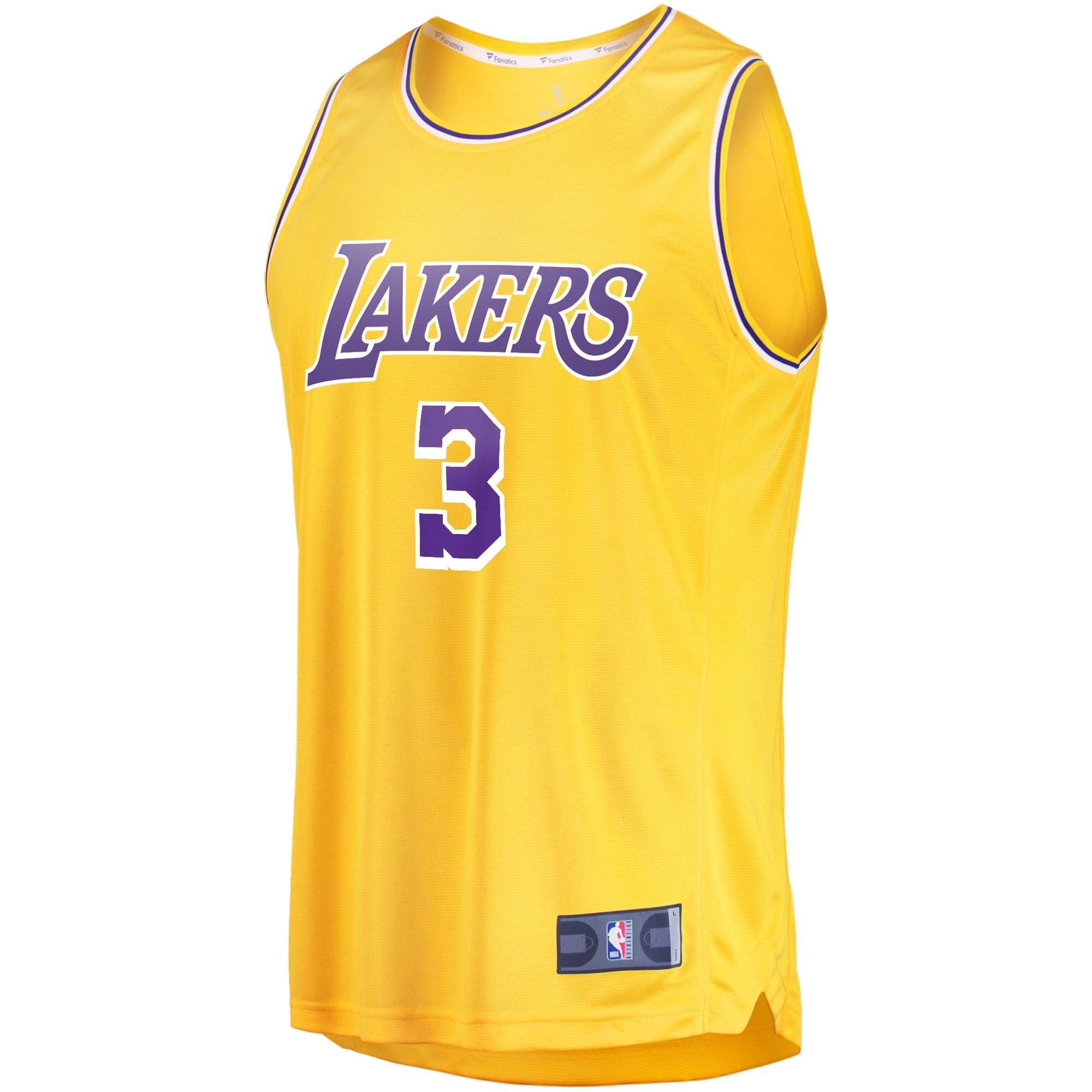 Men's Fanatics Branded Anthony Davis Gold Los Angeles Lakers Fast Break Replica Player Jersey - Icon Edition - vstockx