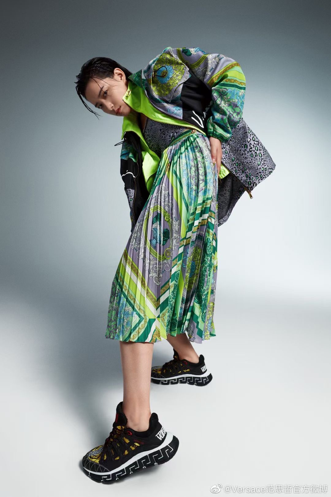 Versace Trigreca Barocco Print Black - vstockx