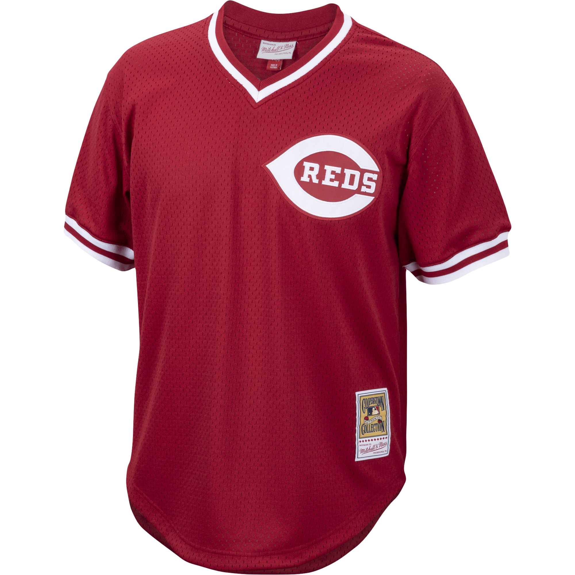 Pete Rose Cincinnati Reds Mitchell & Ness Cooperstown Collection Mesh Batting Practice Jersey - Red - vstockx