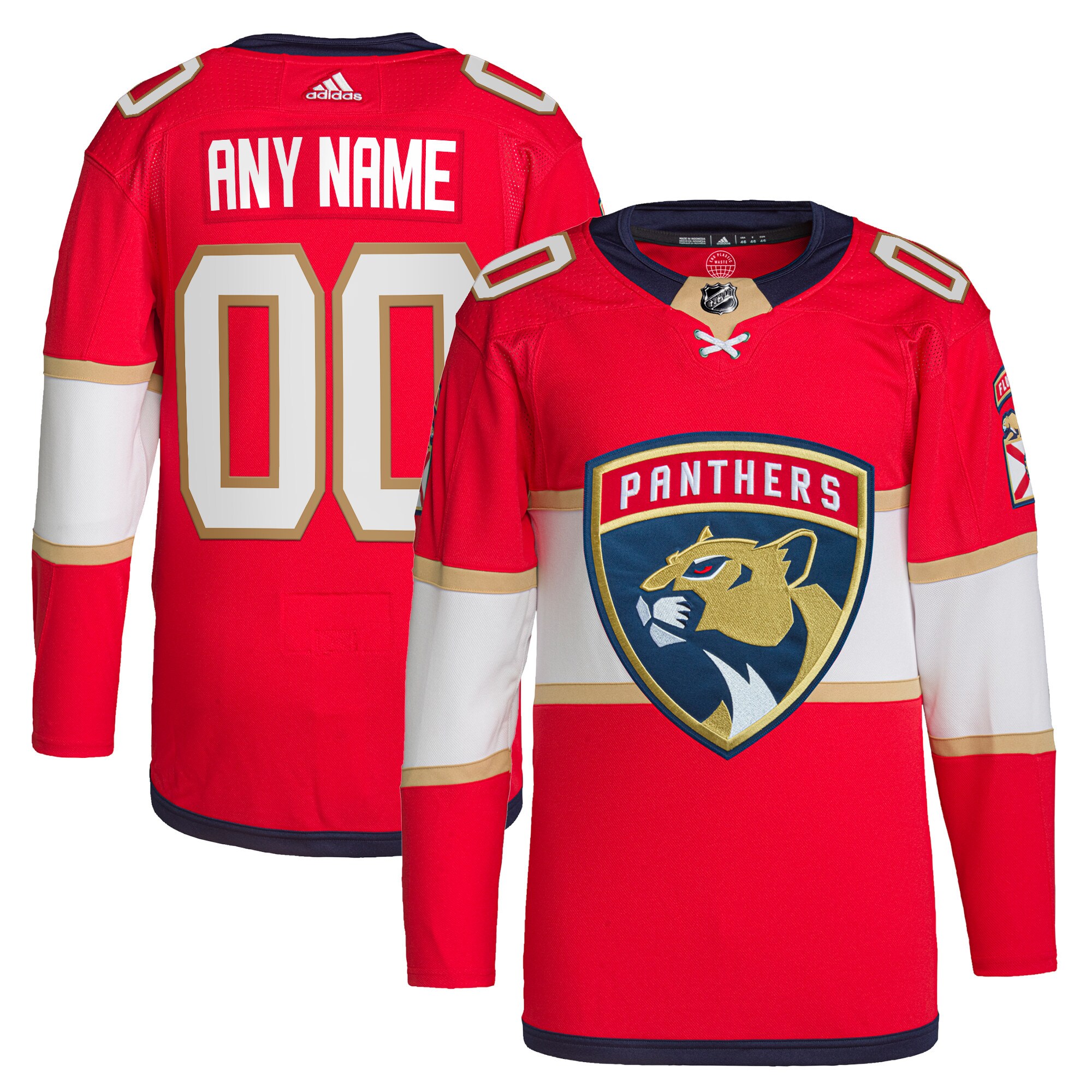 Florida Panthers adidas Home Primegreen Authentic Pro Custom Jersey - Red - vstockx