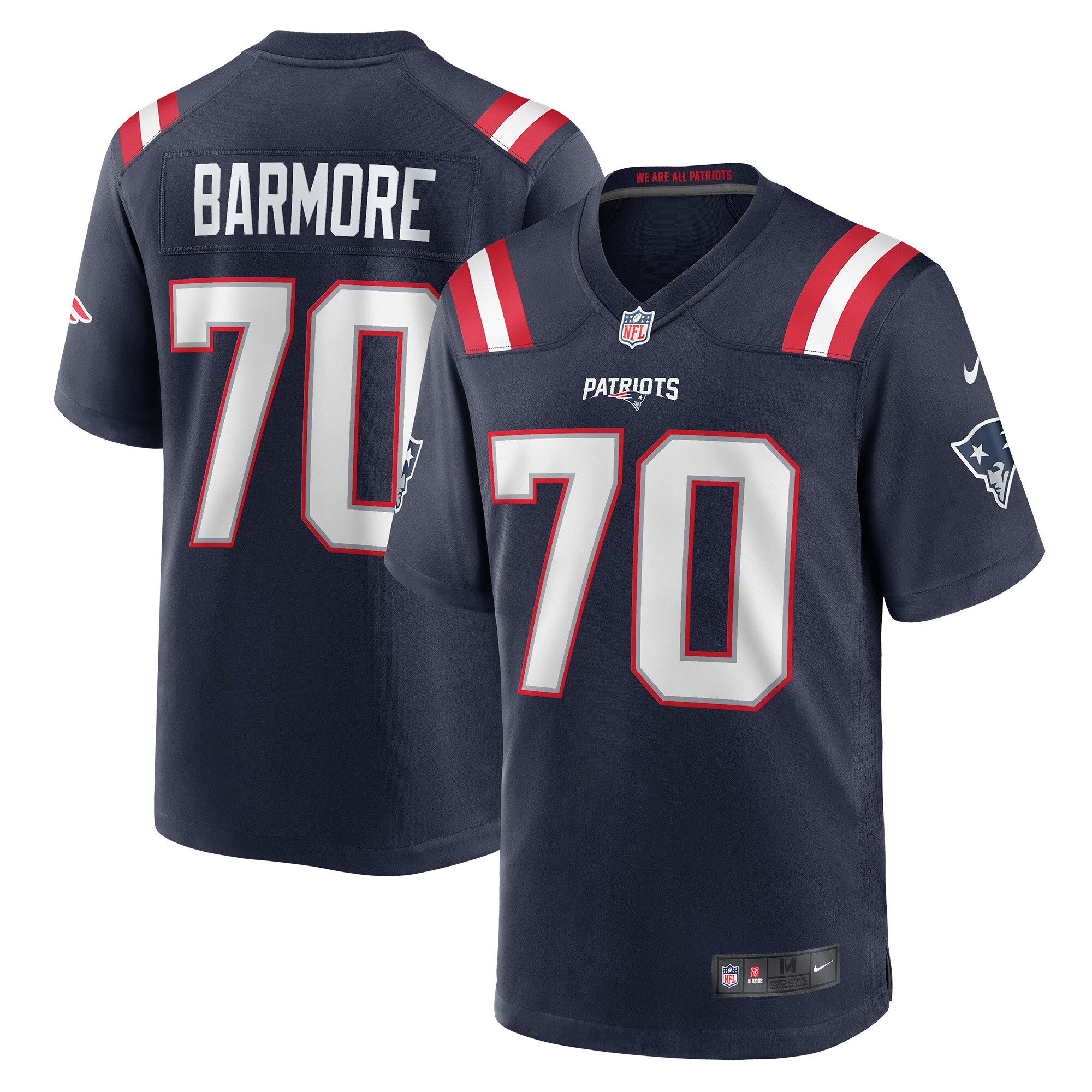Christian Barmore New England Patriots Nike Game Jersey - Navy - vstockx