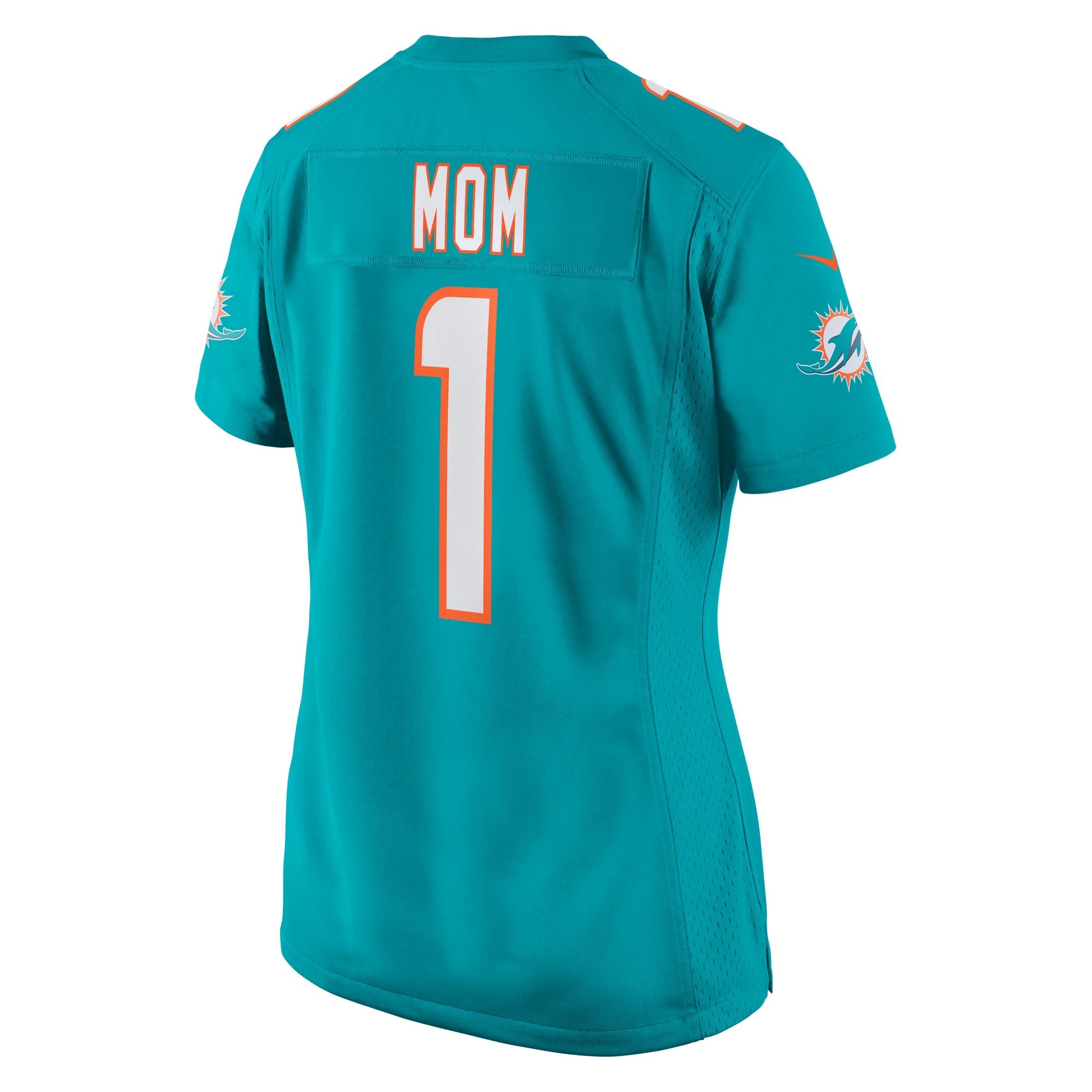 Women's Nike Number 1 Mom Aqua Miami Dolphins Game Jersey - vstockx