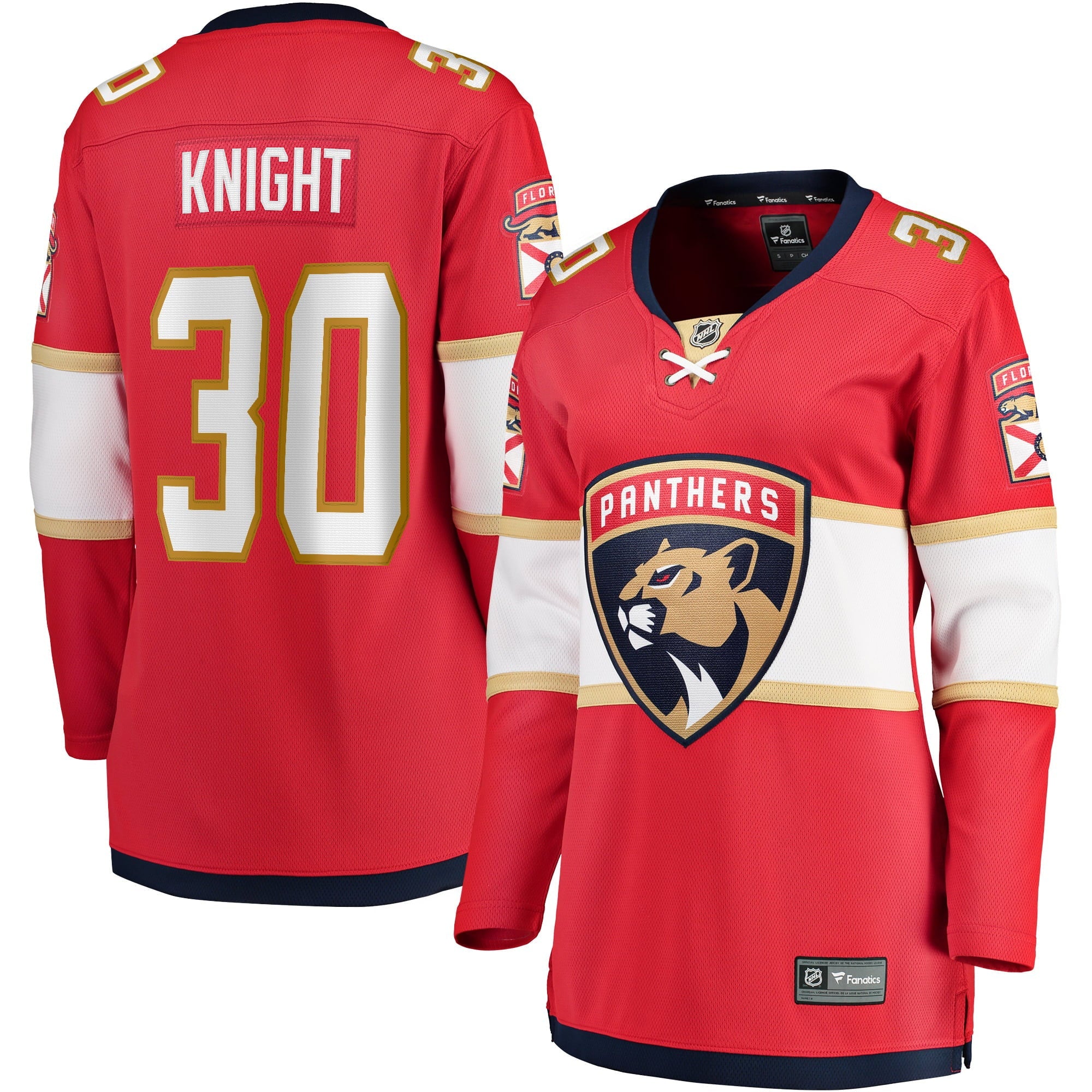 Women's Fanatics Branded Spencer Knight Red Florida Panthers 2017/18 Home Breakaway Jersey - vstockx