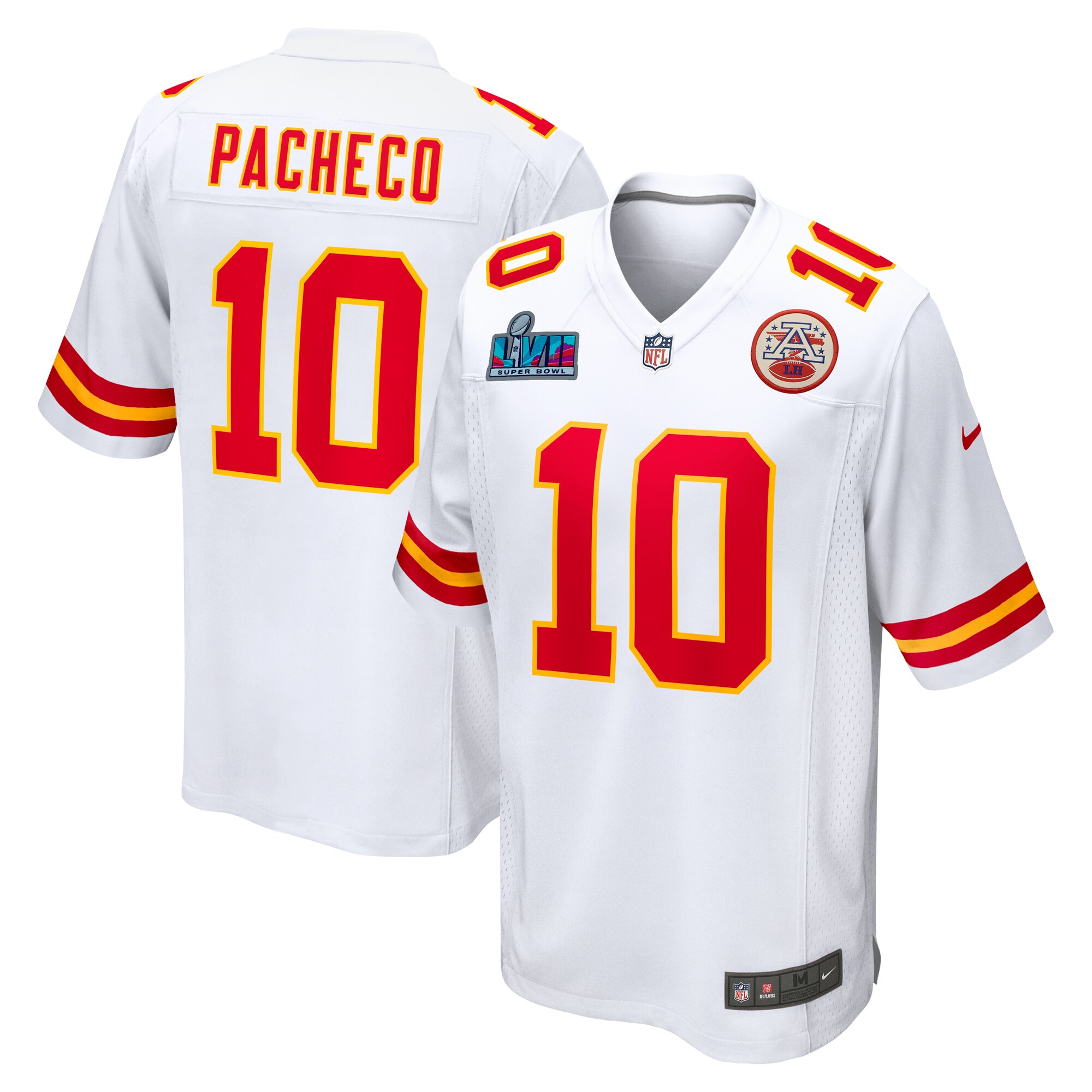 Isiah Pacheco Kansas City Chiefs Nike Super Bowl LVII Patch Away Game Jersey - White - vstockx
