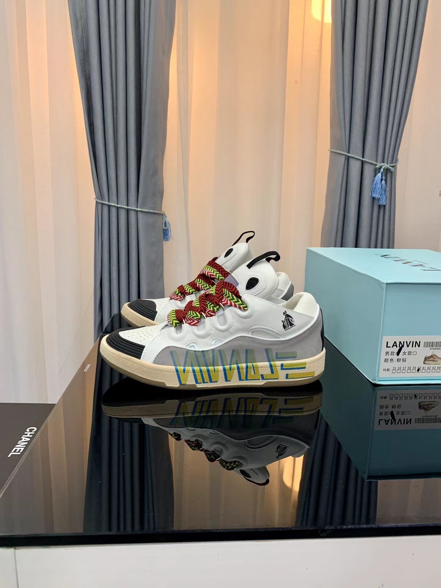 Lanvin Leather Curb White letters - vstockx