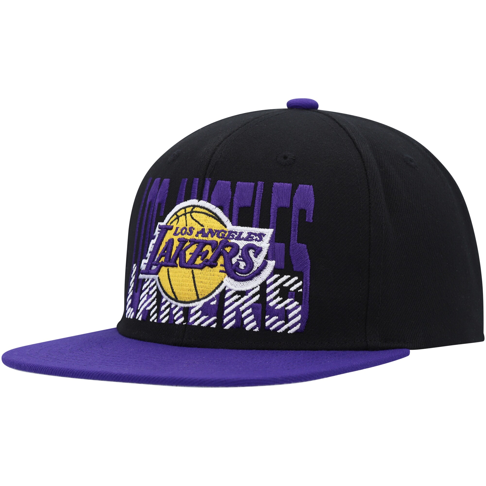 Los Angeles Lakers Mitchell & Ness SOUL Cross Check Snapback - Black - vstockx