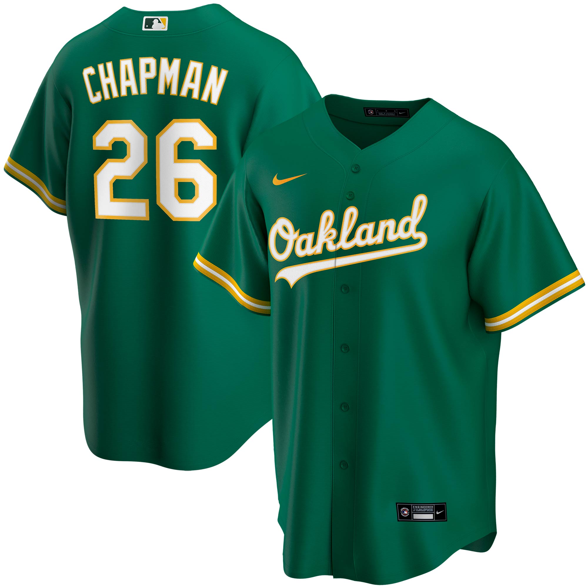Matt Chapman Oakland Athletics Nike Youth Alternate Replica Player Jersey - Kelly Green - vstockx