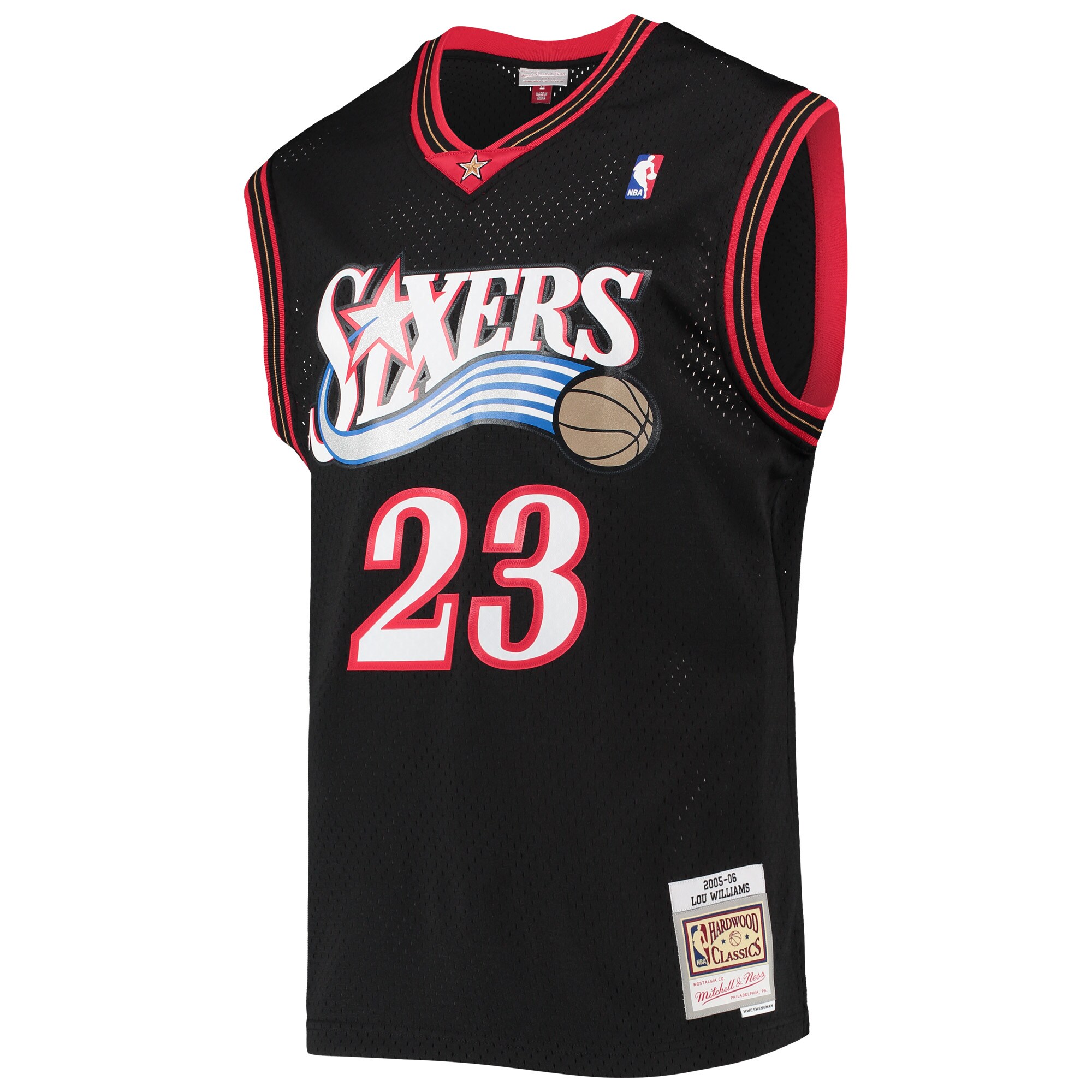 Lou Williams Philadelphia 76ers Mitchell & Ness Hardwood Classics Swingman Jersey - Black - vstockx