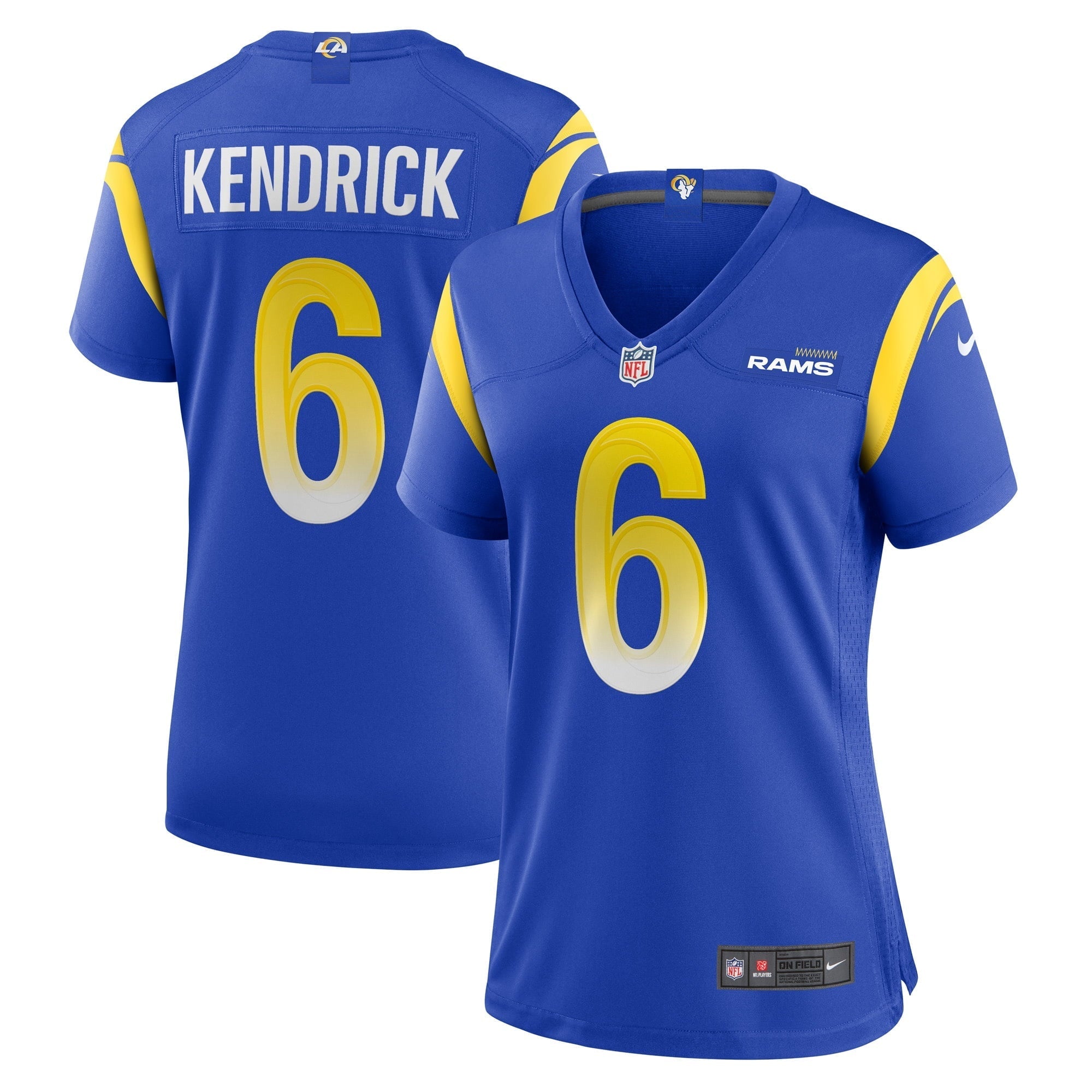 Women's Nike Derion Kendrick Royal Los Angeles Rams Game Player Jersey - vstockx