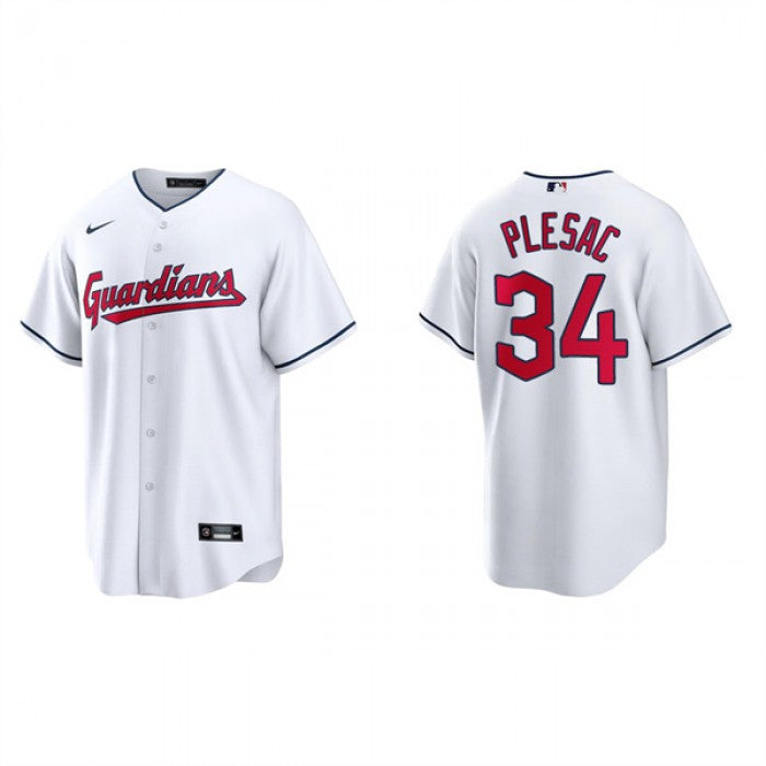 Youth Cleveland Guardians Zach Plesac Cool Base Replica Jersey White - vstockx