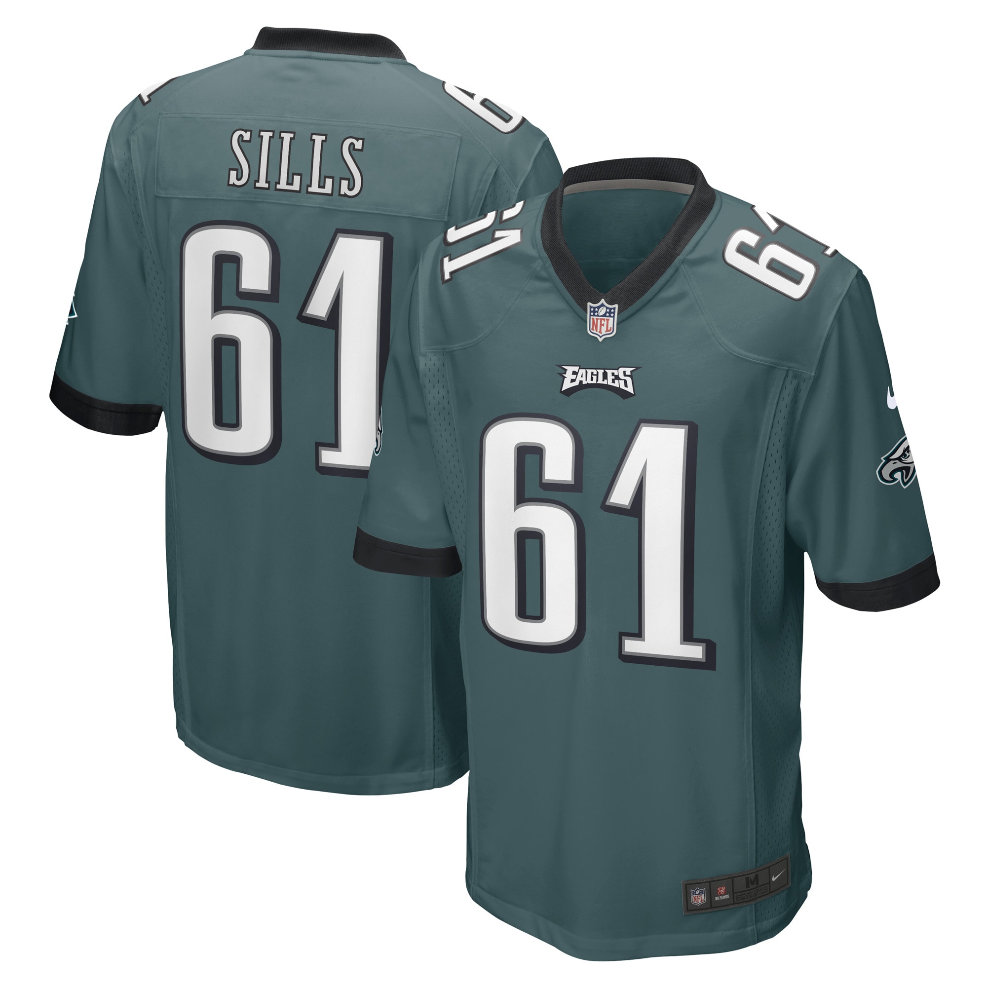 Josh Sills Philadelphia Eagles Nike Game Player Jersey - Midnight Green - vstockx