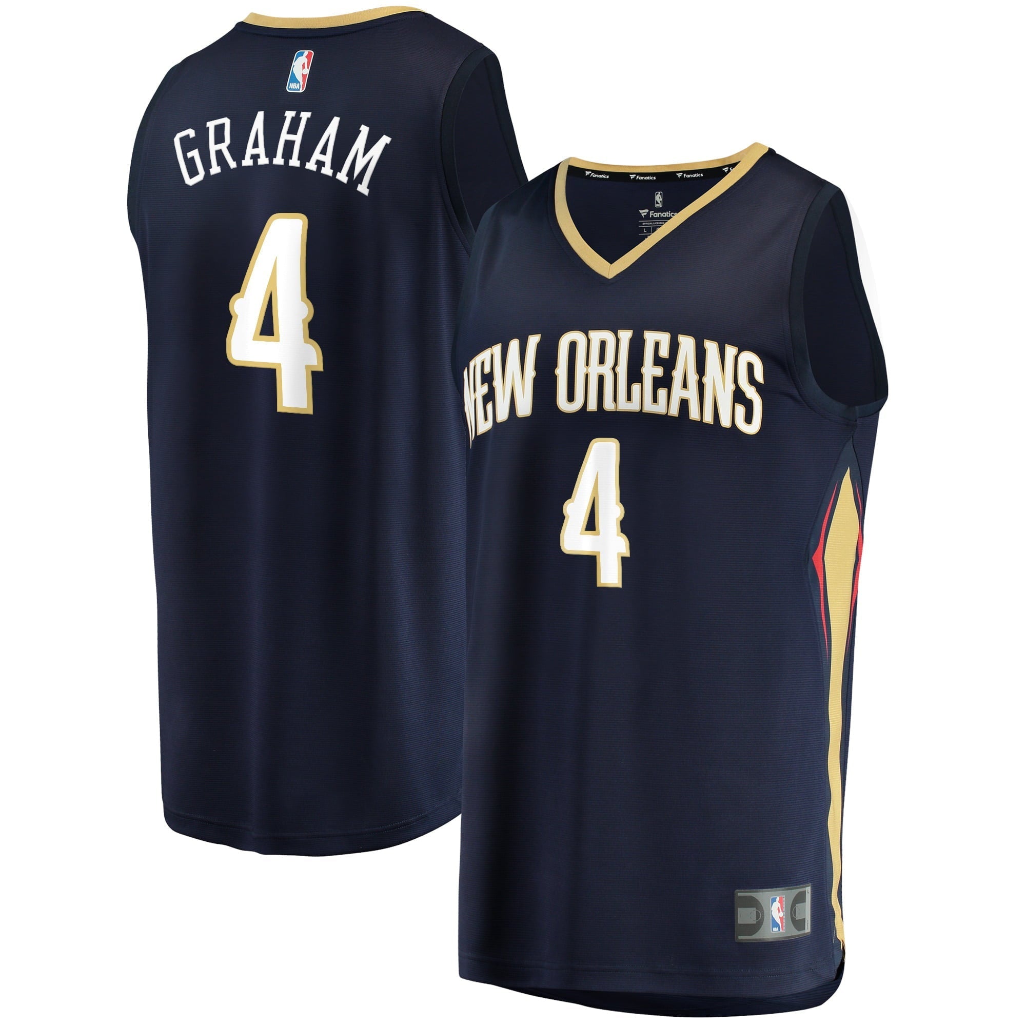 Men's Fanatics Branded Devonte' Graham Navy New Orleans Pelicans 2021/22 Fast Break Replica Jersey - Icon Edition - vstockx