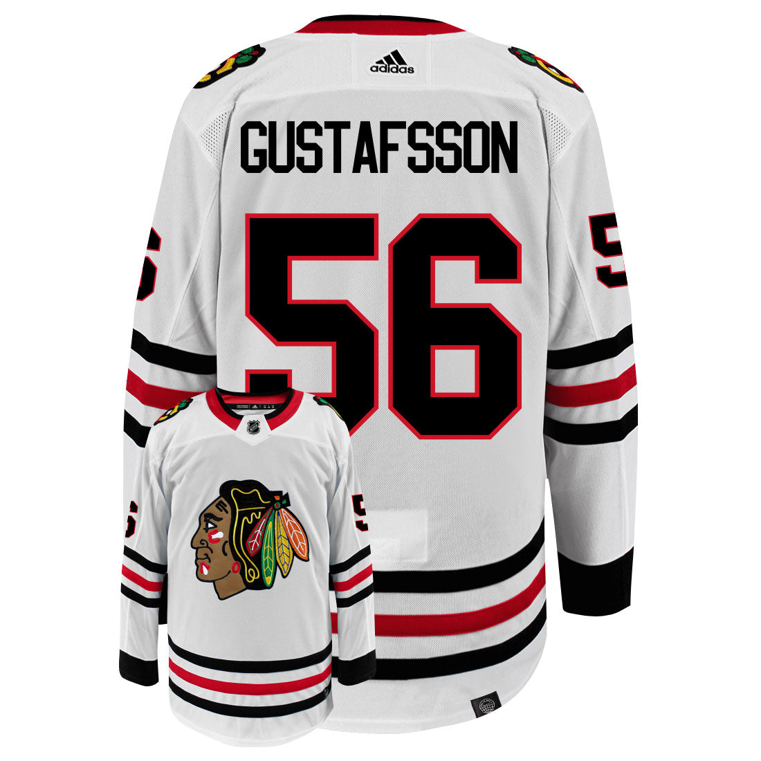 Erik Gustafsson Chicago Blackhawks Adidas Primegreen Authentic NHL Hockey Jersey - vstockx
