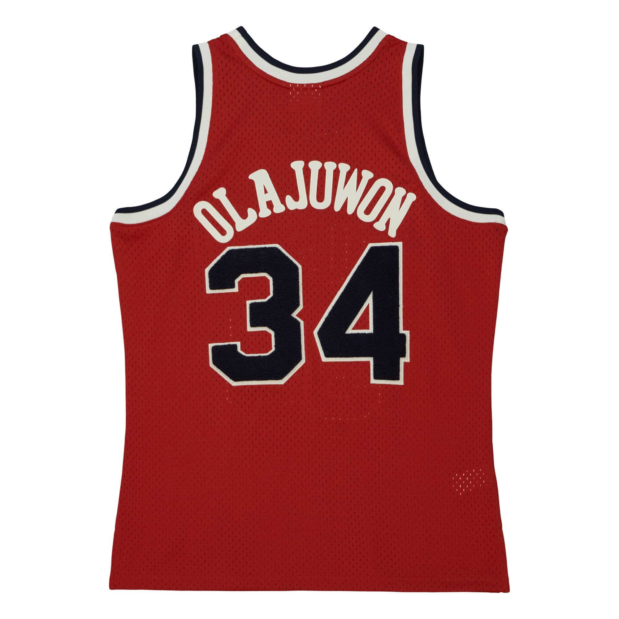 Off Court Chenille Swingman Hakeem Olajuwon Houston Rockets 1993-94 Jersey - vstockx