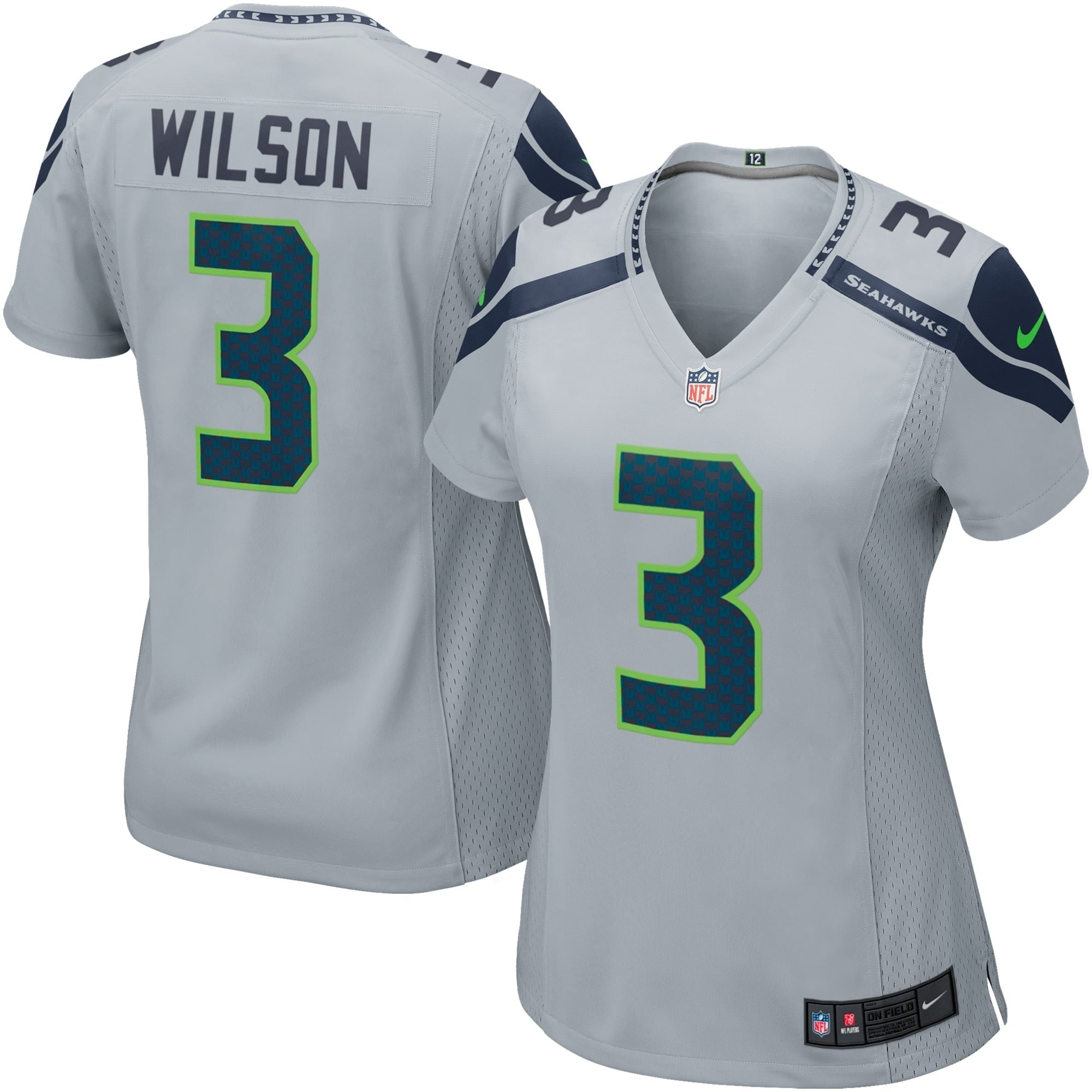 Women's Seattle Seahawks Russell Wilson Nike Gray Game Jersey - vstockx