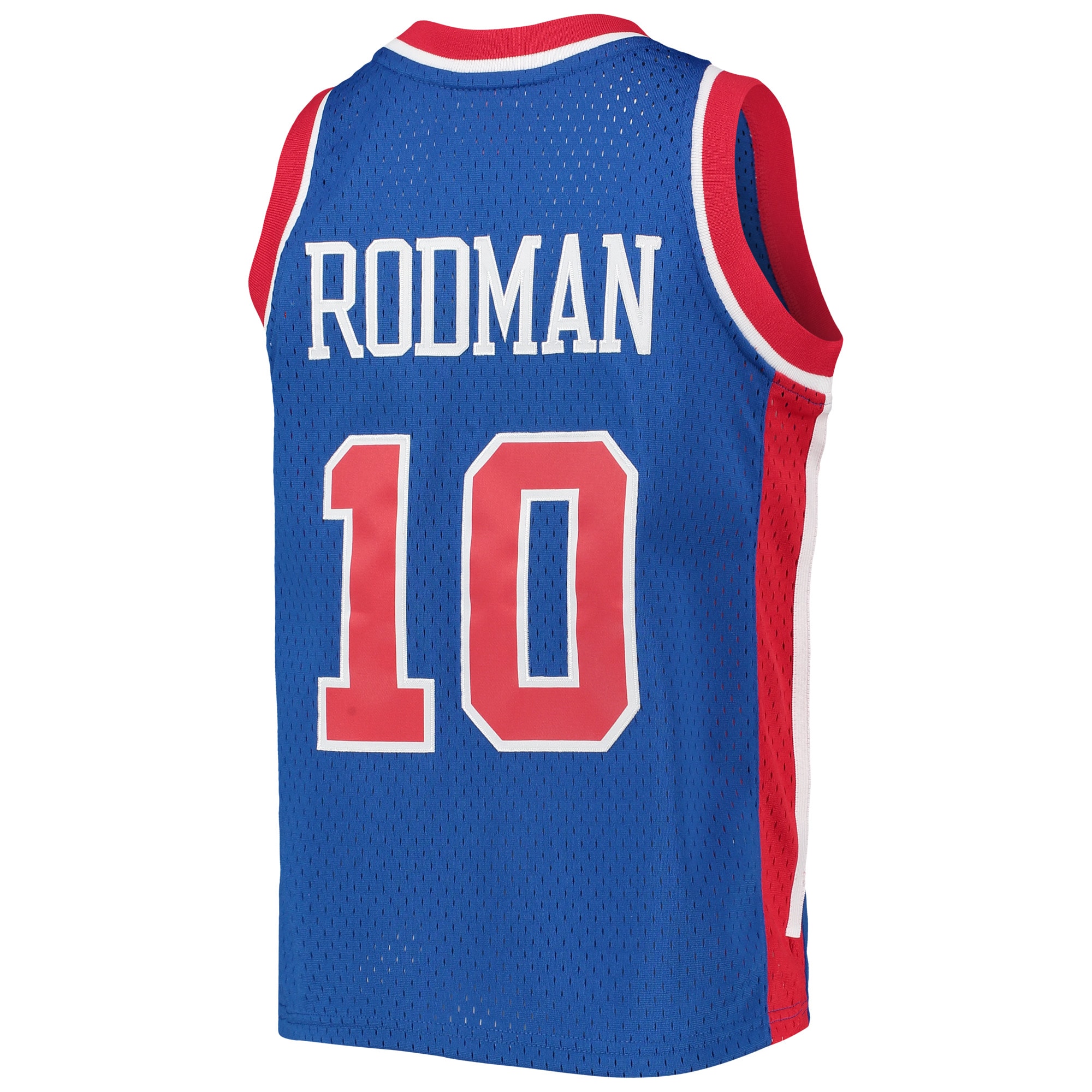 Dennis Rodman Detroit Pistons Mitchell & Ness Youth 1988/89 Hardwood Classics Swingman Jersey - Blue - vstockx