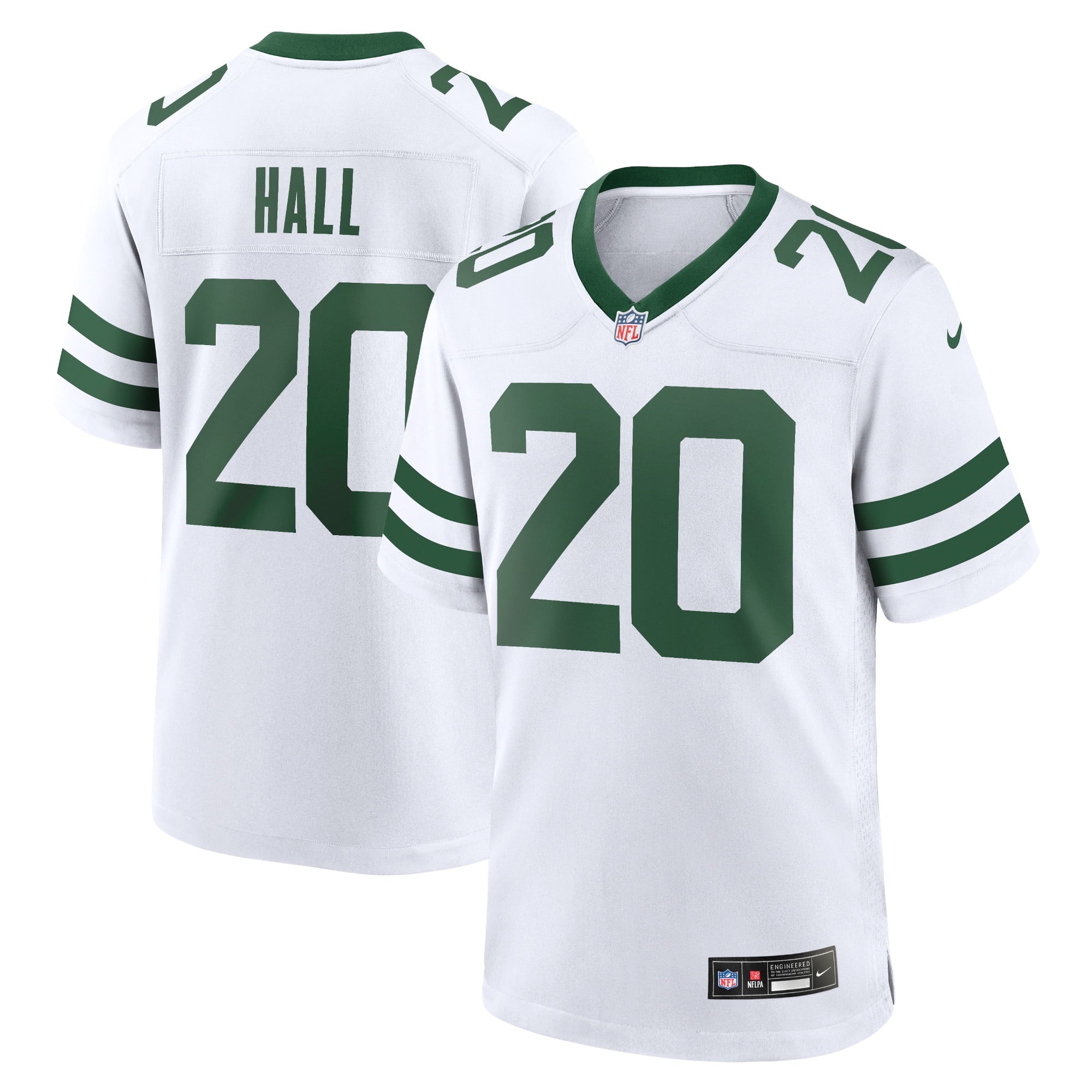 Men's Nike Breece Hall White New York Jets Legacy Player Game Jersey - vstockx