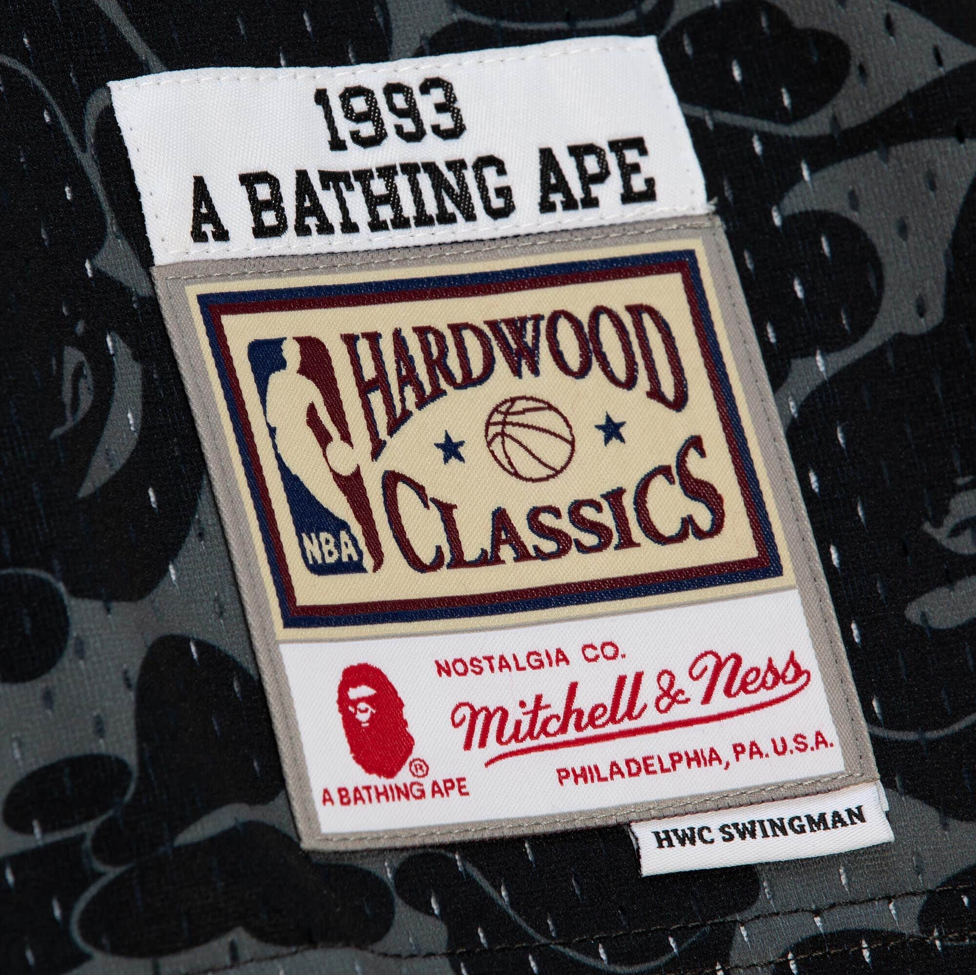 M&N x Bape Miami Heat Jersey - vstockx