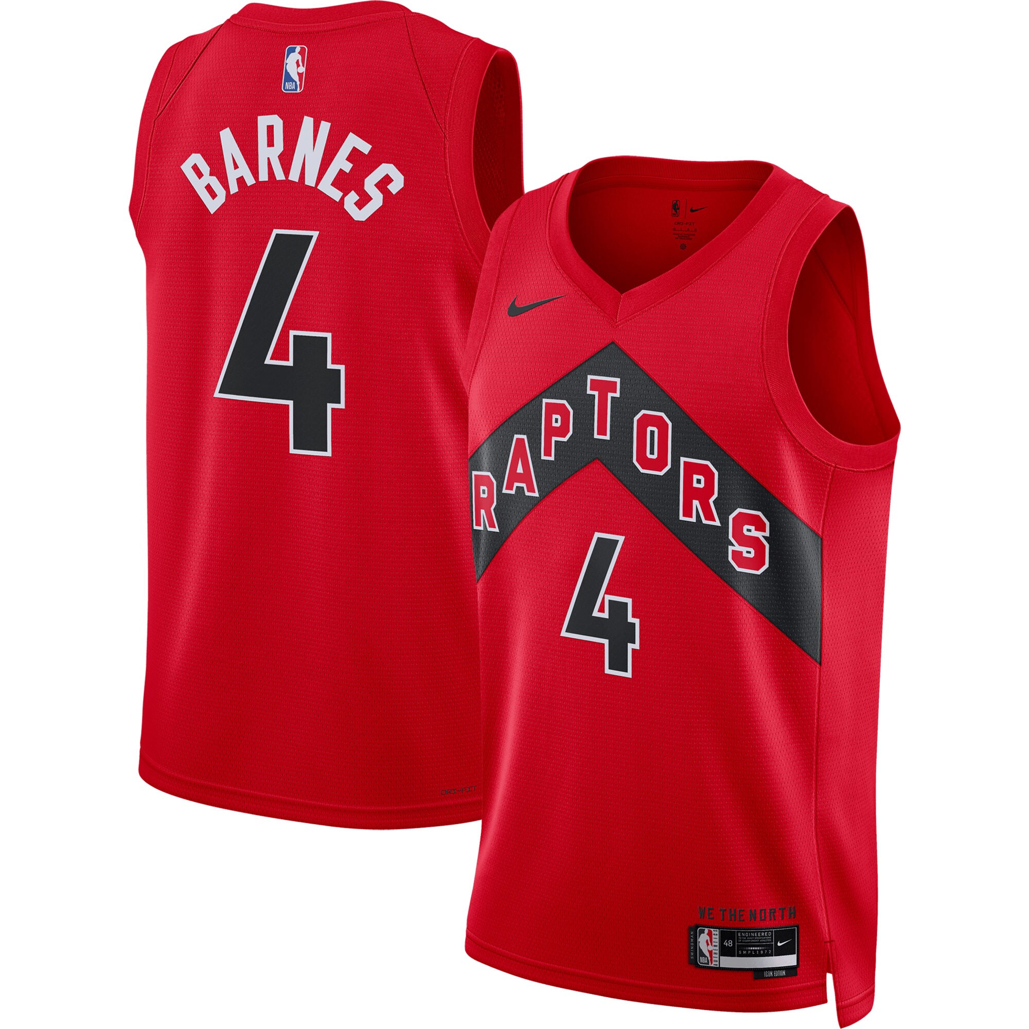 Scottie Barnes Toronto Raptors Nike Unisex Swingman Jersey - Association Edition - Red - vstockx