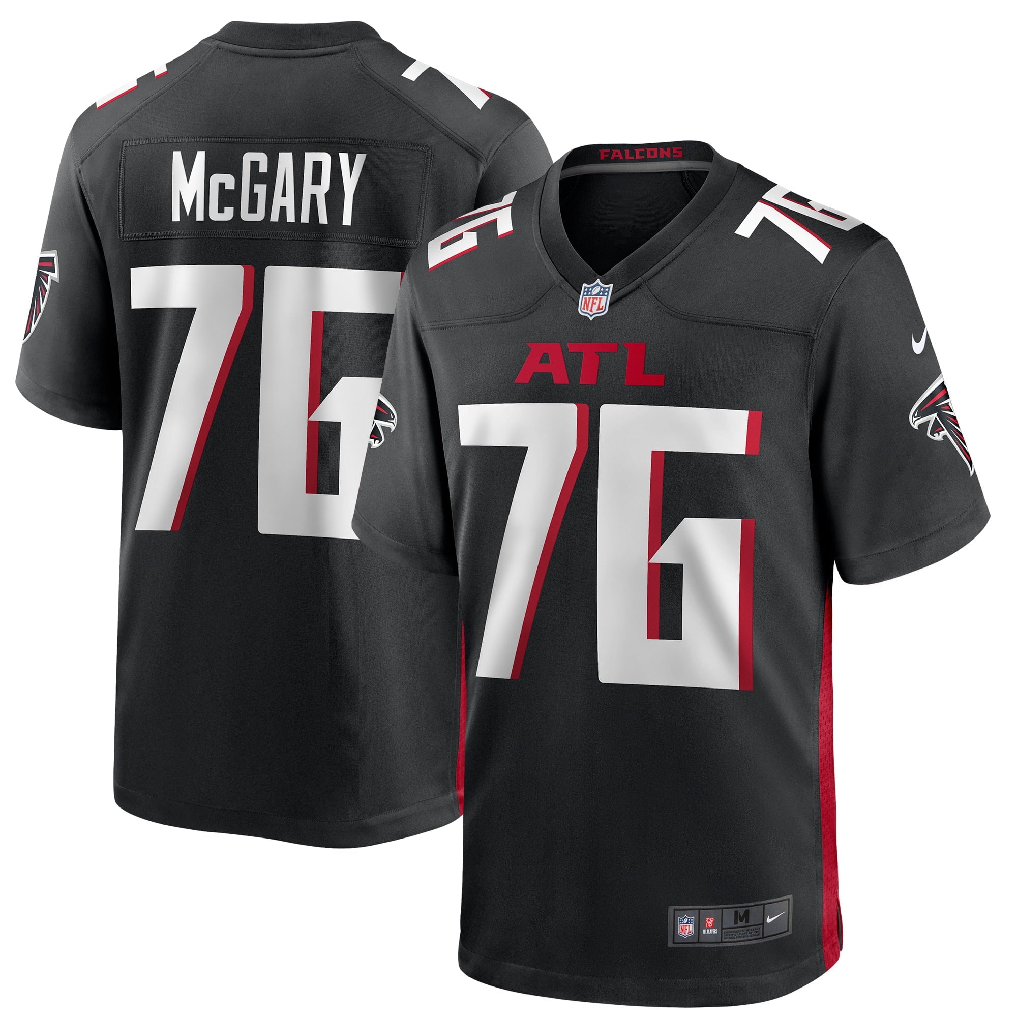 Men's Nike Kaleb McGary Black Atlanta Falcons Game Jersey - vstockx
