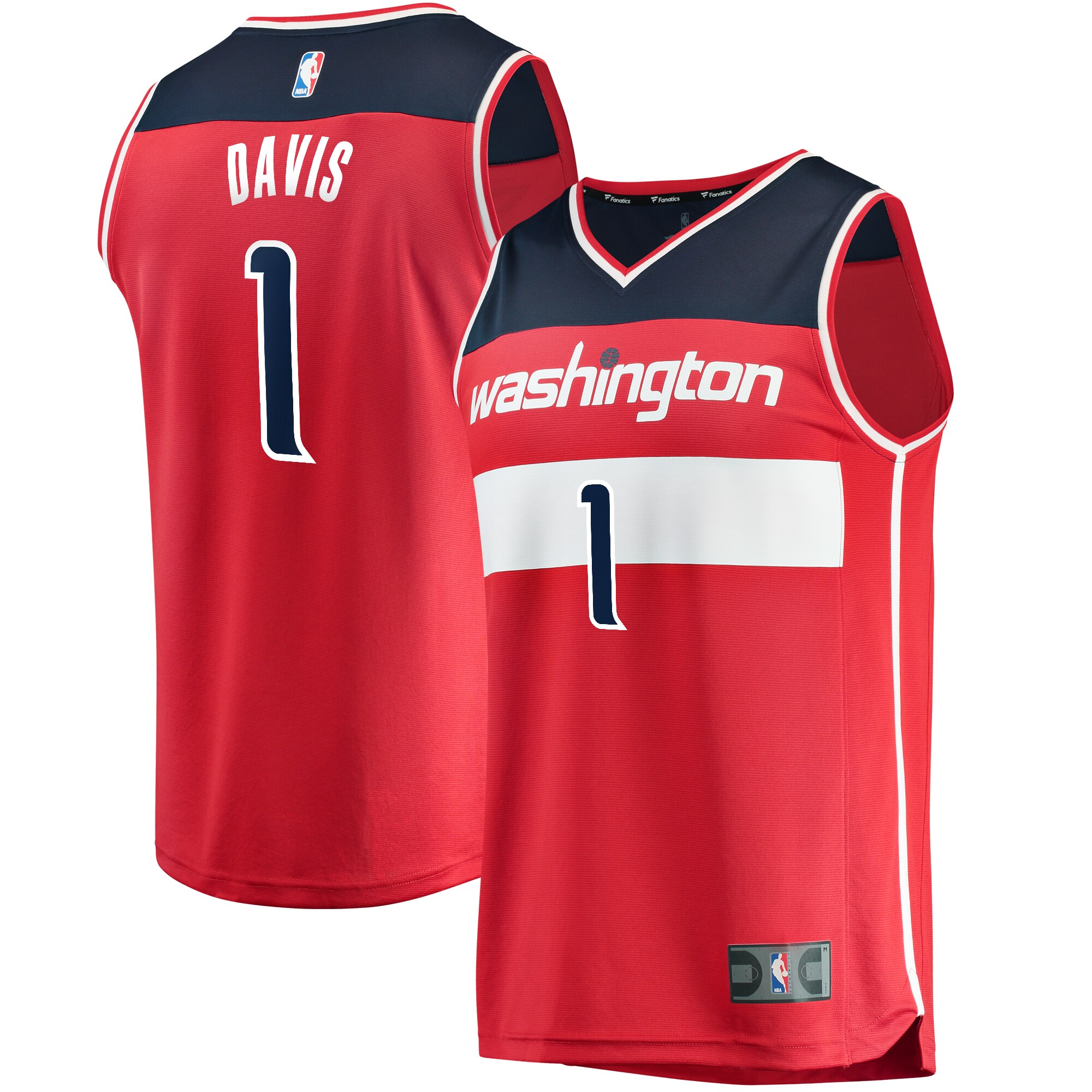Johnny Davis Washington Wizards Fanatics Branded 2022 NBA Draft First Round Pick Fast Break Replica Player Jersey Icon - Edition - Red - vstockx
