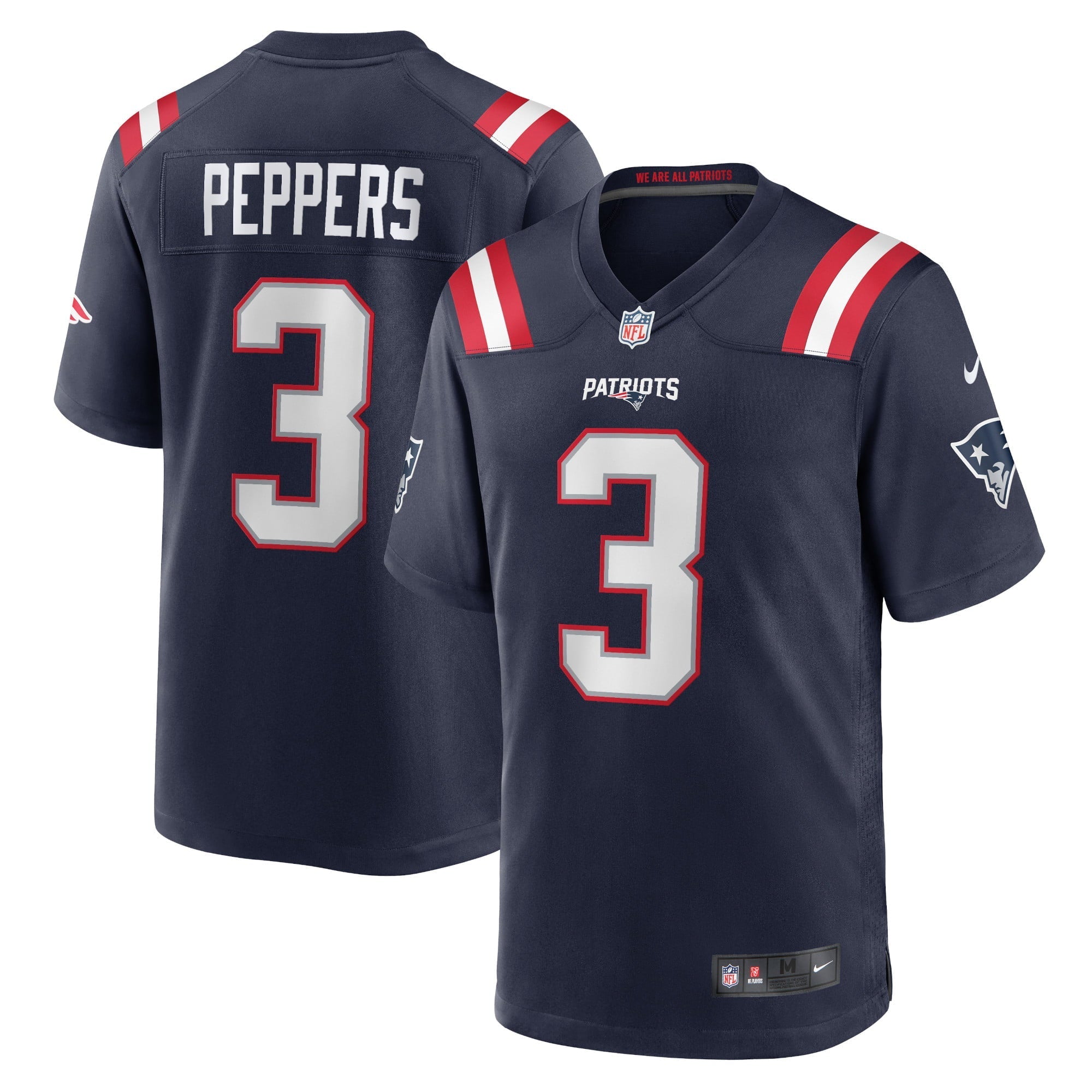 Men's Nike Jabrill Peppers Navy New England Patriots Game Jersey - vstockx