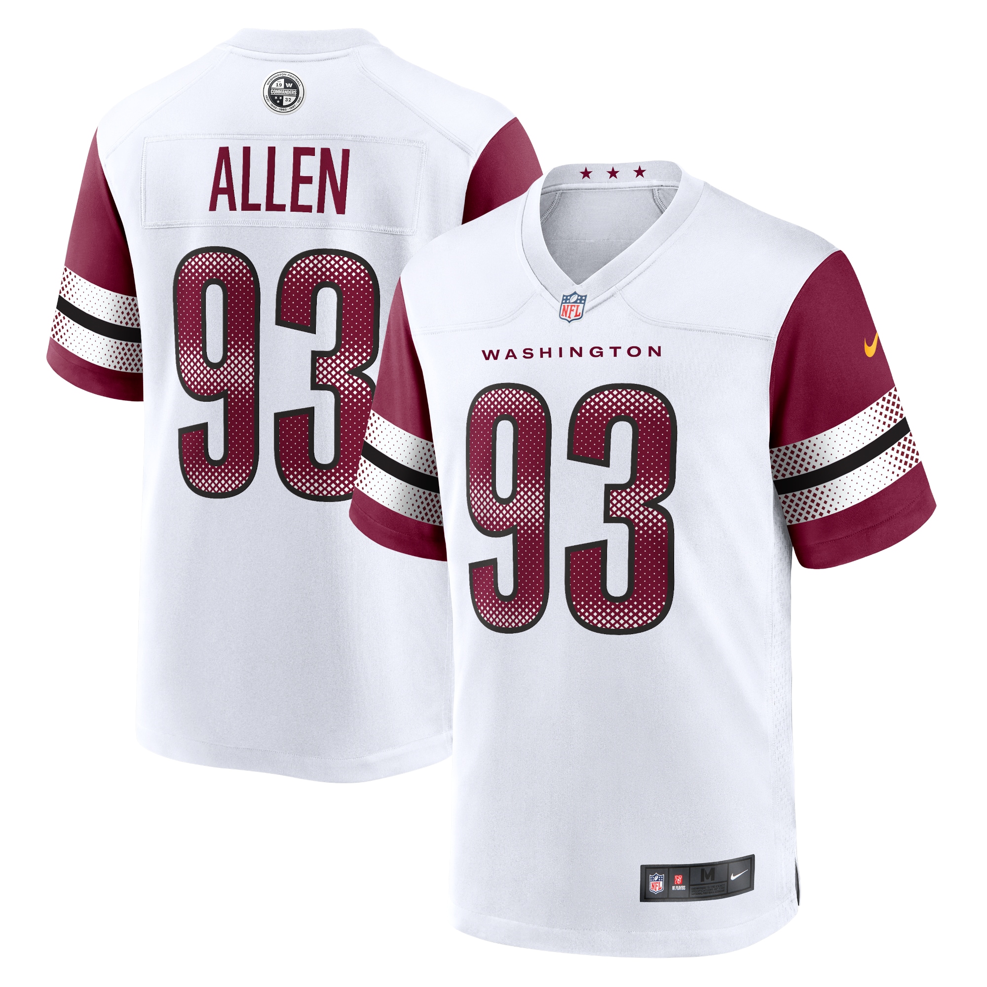 Jonathan Allen Washington Commanders Nike Game Jersey - White - vstockx