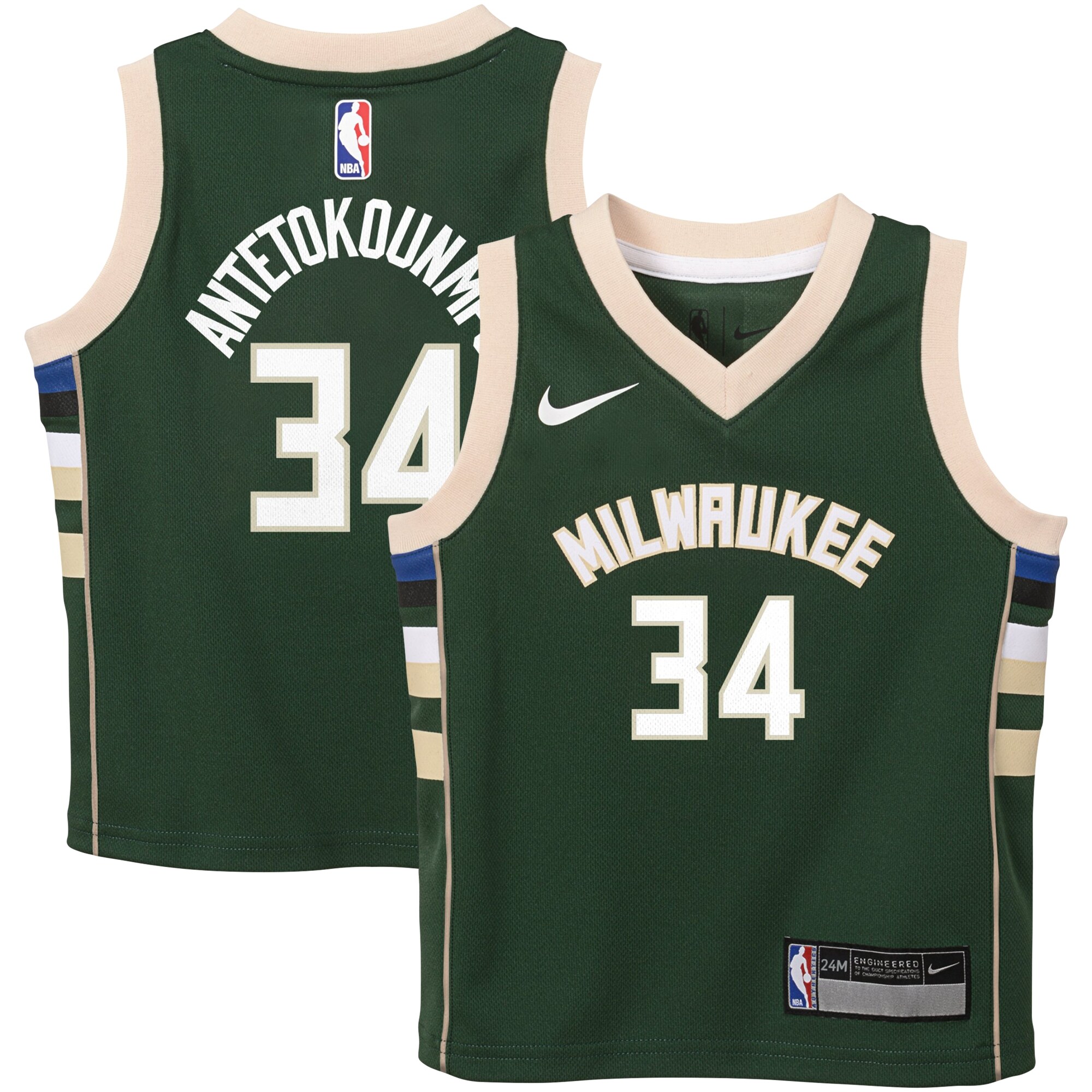 Giannis Antetokounmpo Milwaukee Bucks Nike Infant Swingman Player Jersey - Icon Edition - Hunter Green - vstockx