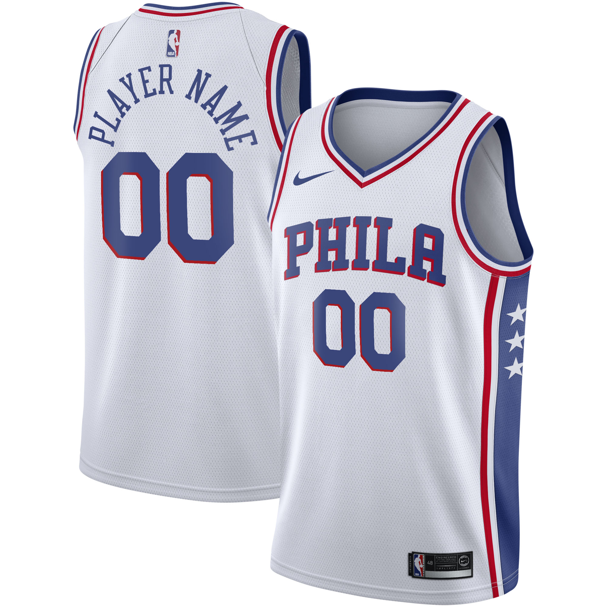 Philadelphia 76ers Nike 2020/21 Swingman Custom Jersey - Association Edition - White - vstockx