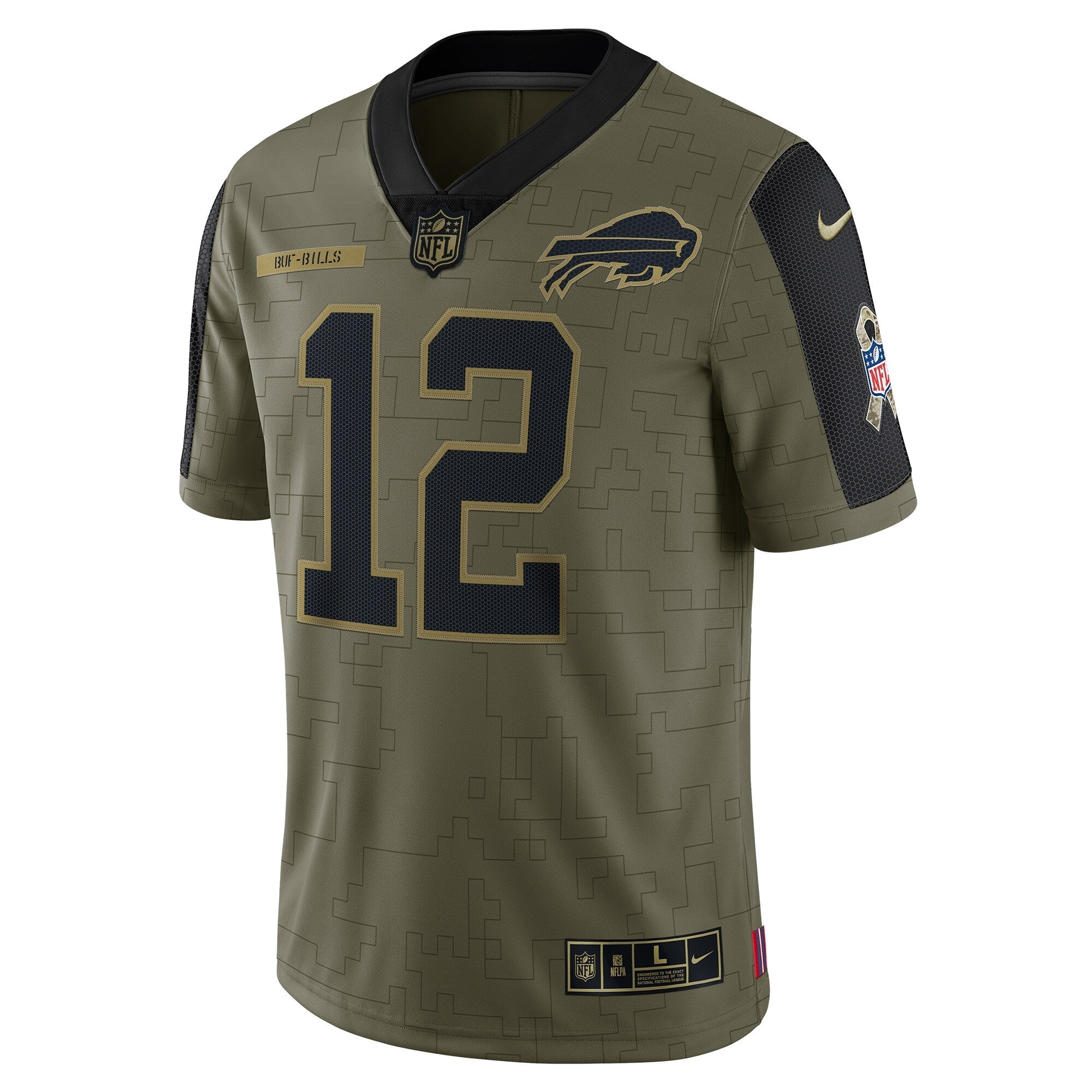 Men's Nike Jim Kelly Olive Buffalo Bills 2021 Salute To Service Retired Player Limited Jersey - vstockx