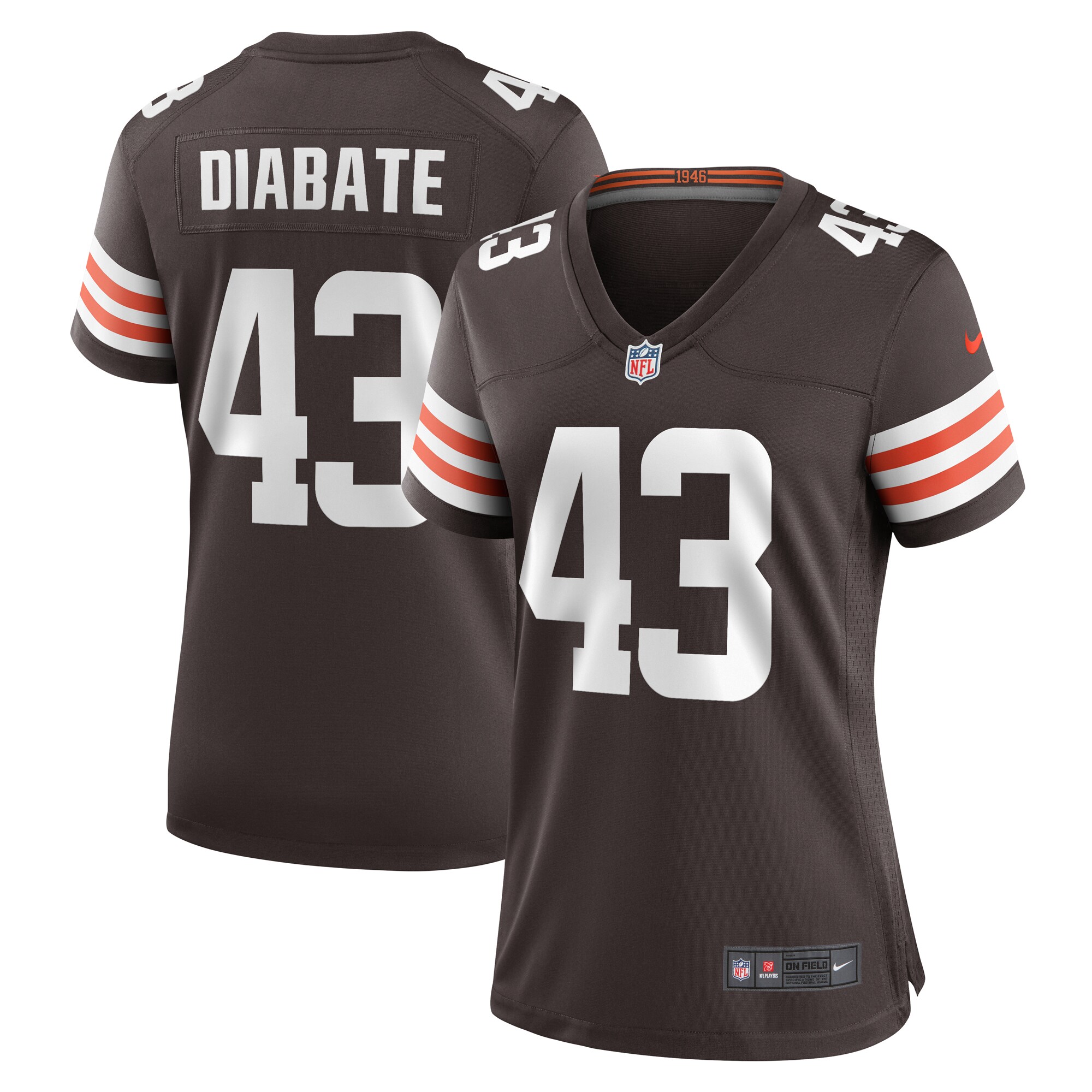 Mohamoud Diabate Cleveland Browns Nike Women's Team Game Jersey - Brown - vstockx