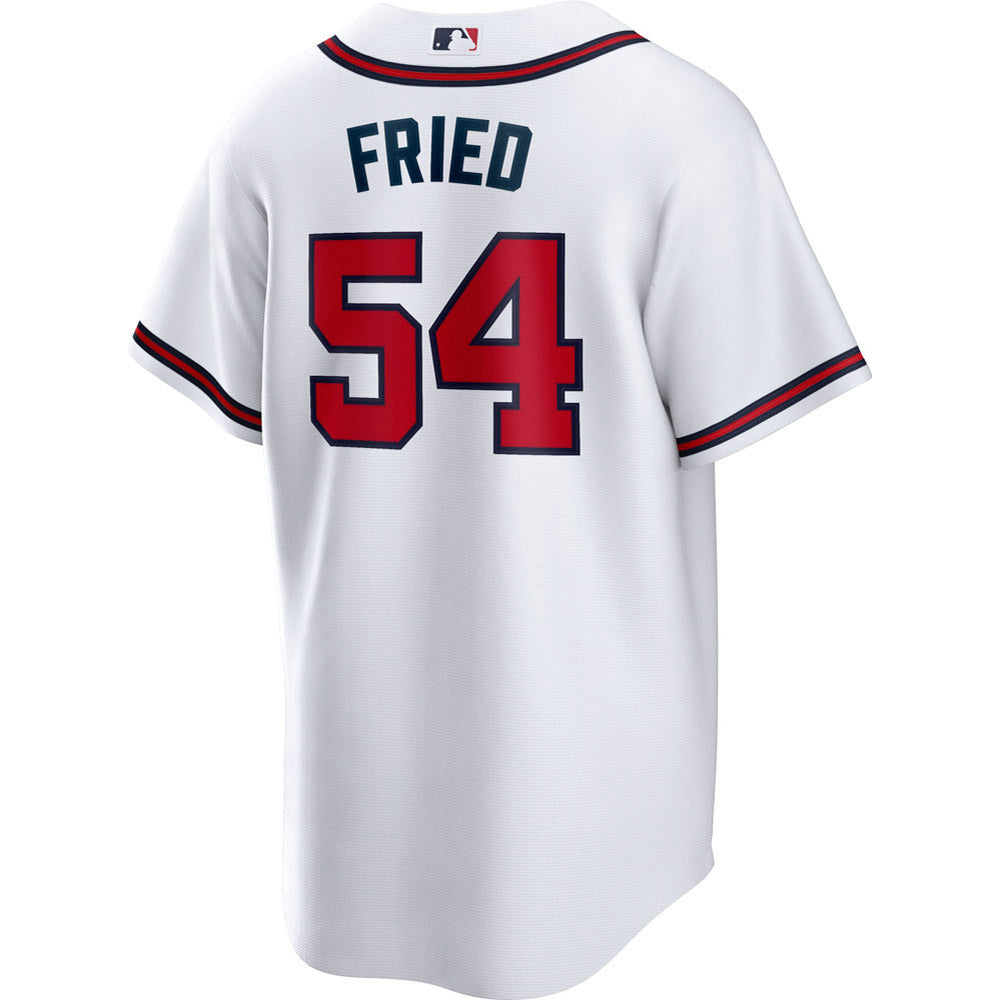 Youth Atlanta Braves Max Fried Cool Base Replica Home Jersey - White - vstockx