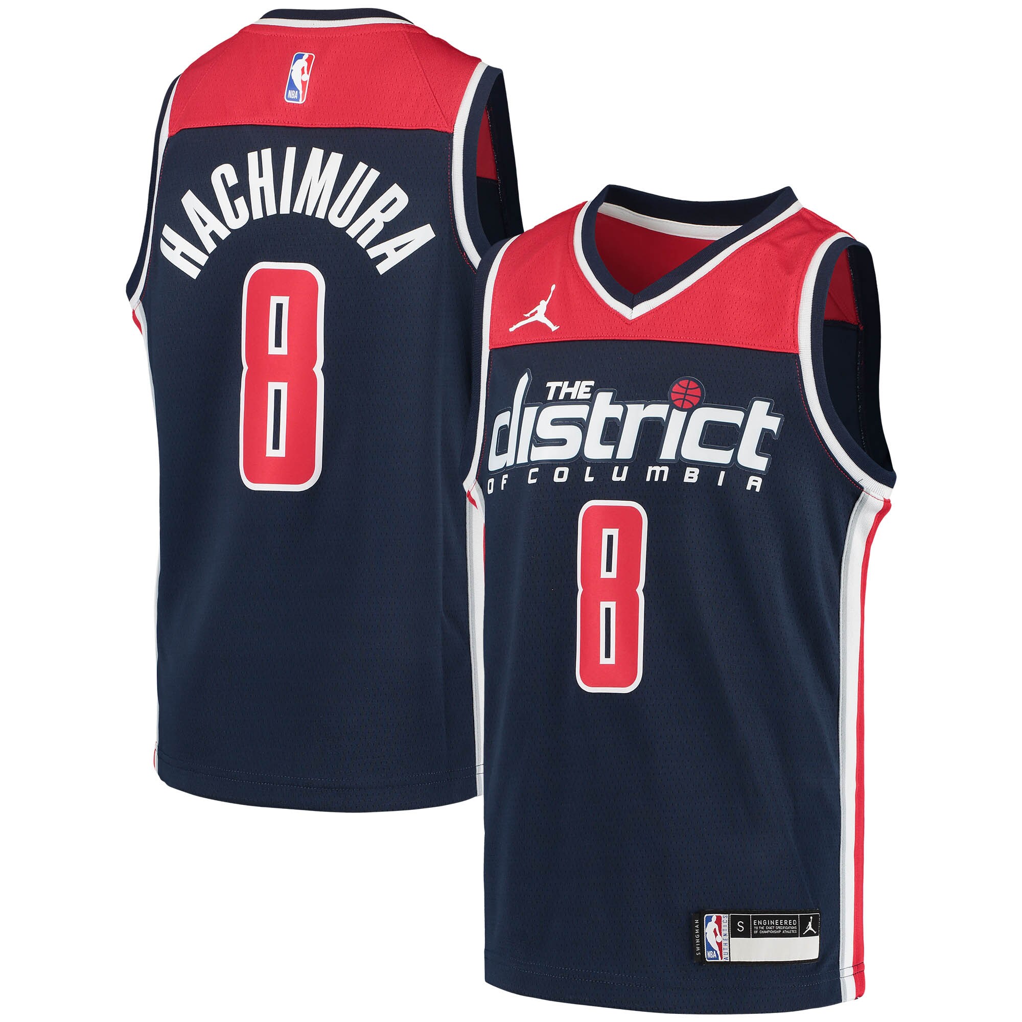 Rui Hachimura Washington Wizards Jordans Brand Youth 2020/21 Swingman Player Jersey - Statement Edition - Navy - vstockx