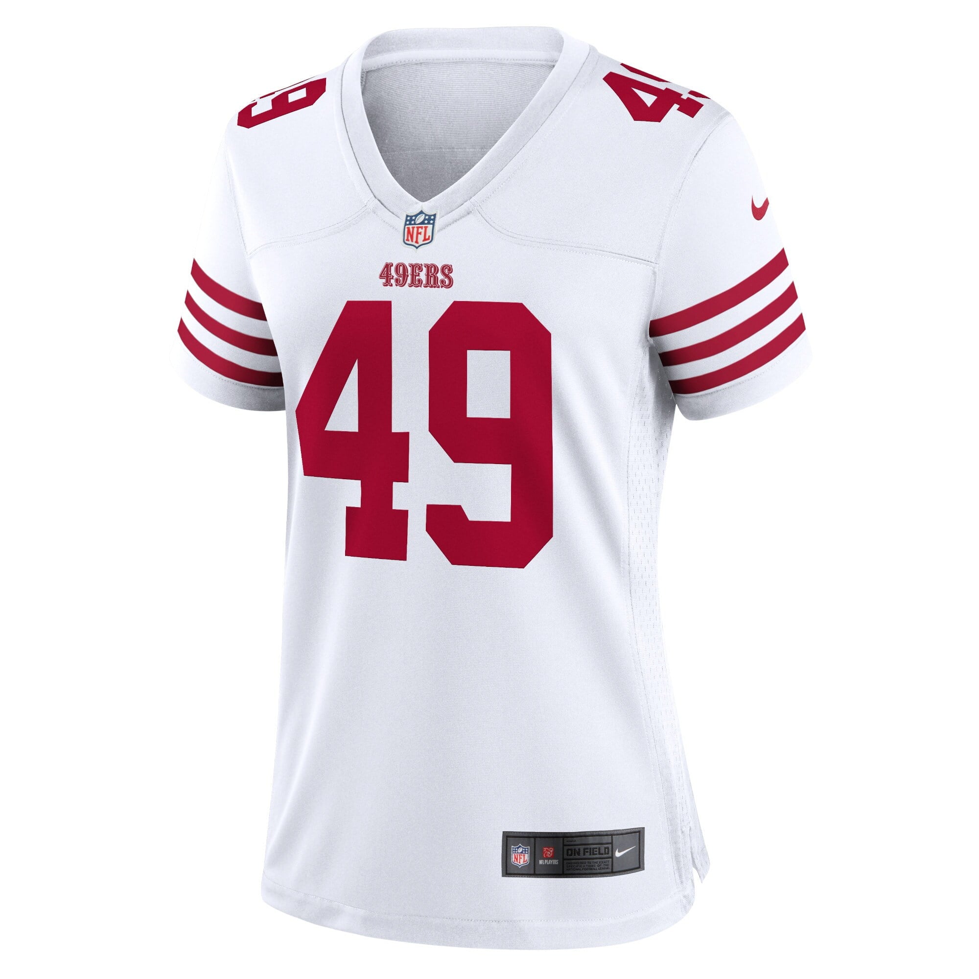 Women's Nike Faithful 49 White San Francisco 49ers Player Game Jersey - vstockx