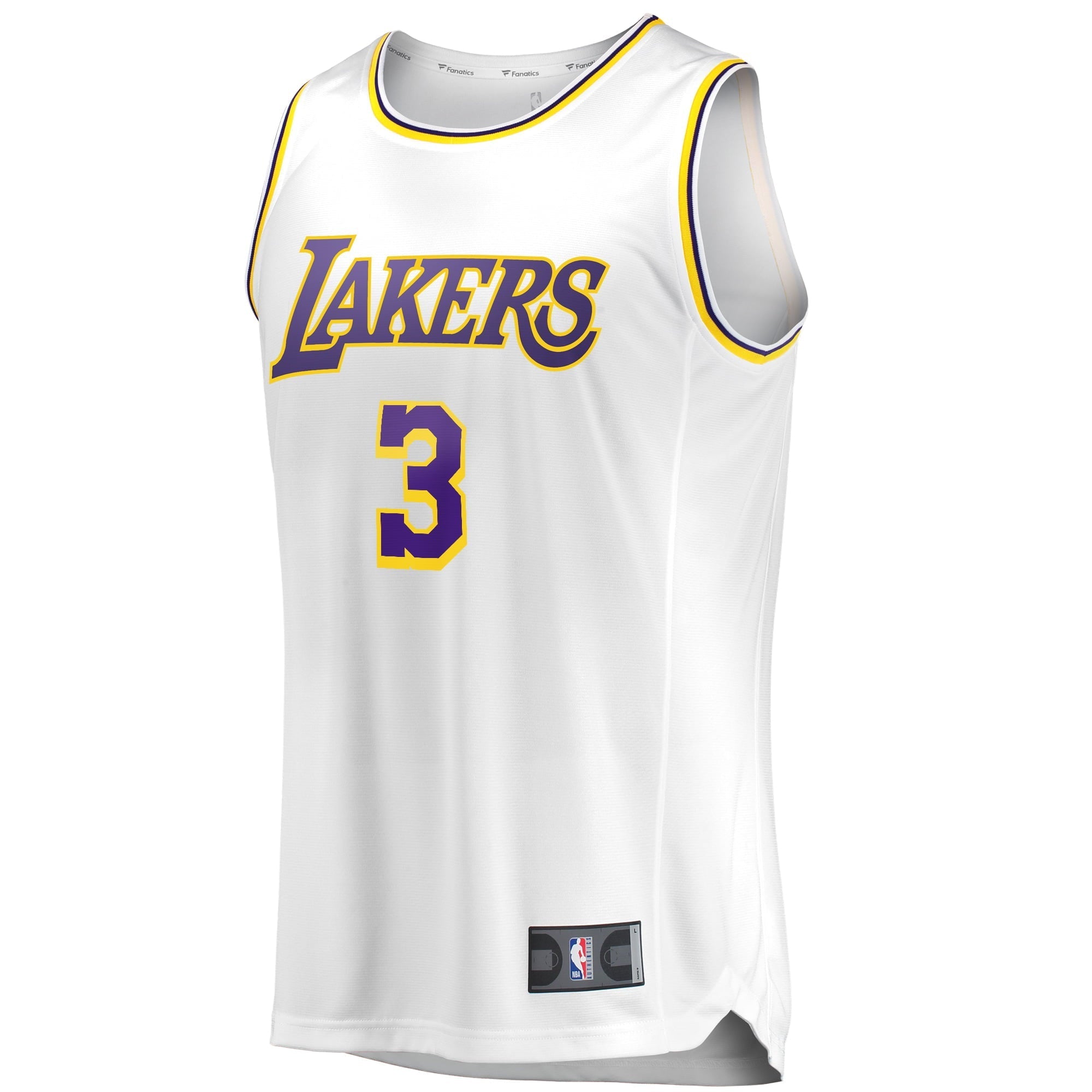 Youth Fanatics Branded Anthony Davis White Los Angeles Lakers Fast Break Player Replica Jersey - Association Edition - vstockx