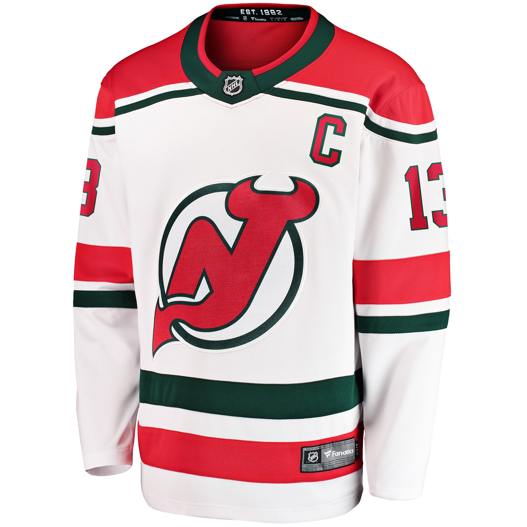 Nico Hischier New Jersey Devils Fanatics Branded 2022/23 Heritage Premier Breakaway Jersey - White - vstockx