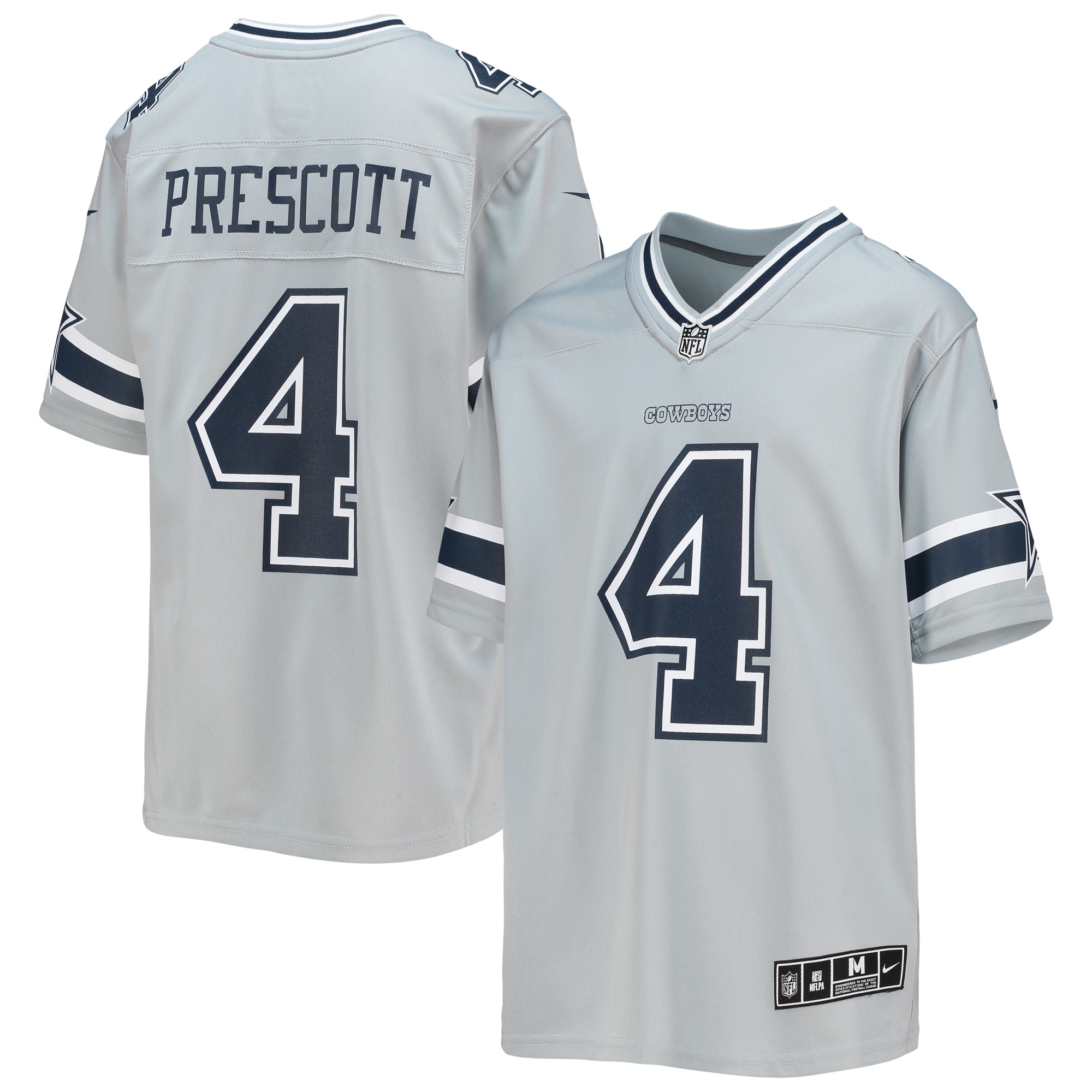 Dak Prescott Dallas Cowboys Nike Youth Inverted Team Game Jersey - Silver - vstockx