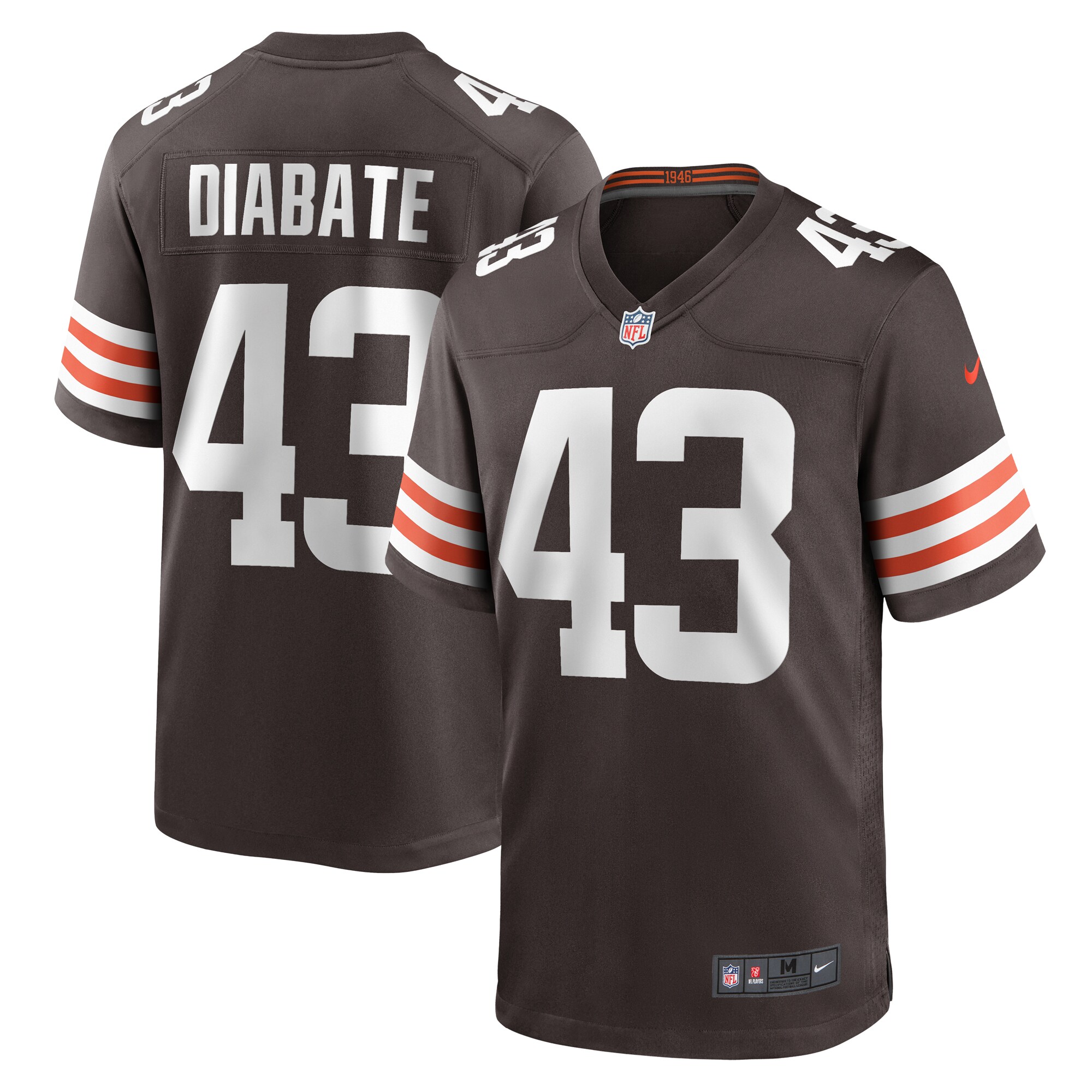 Mohamoud Diabate Cleveland Browns Nike Team Game Jersey - Brown - vstockx