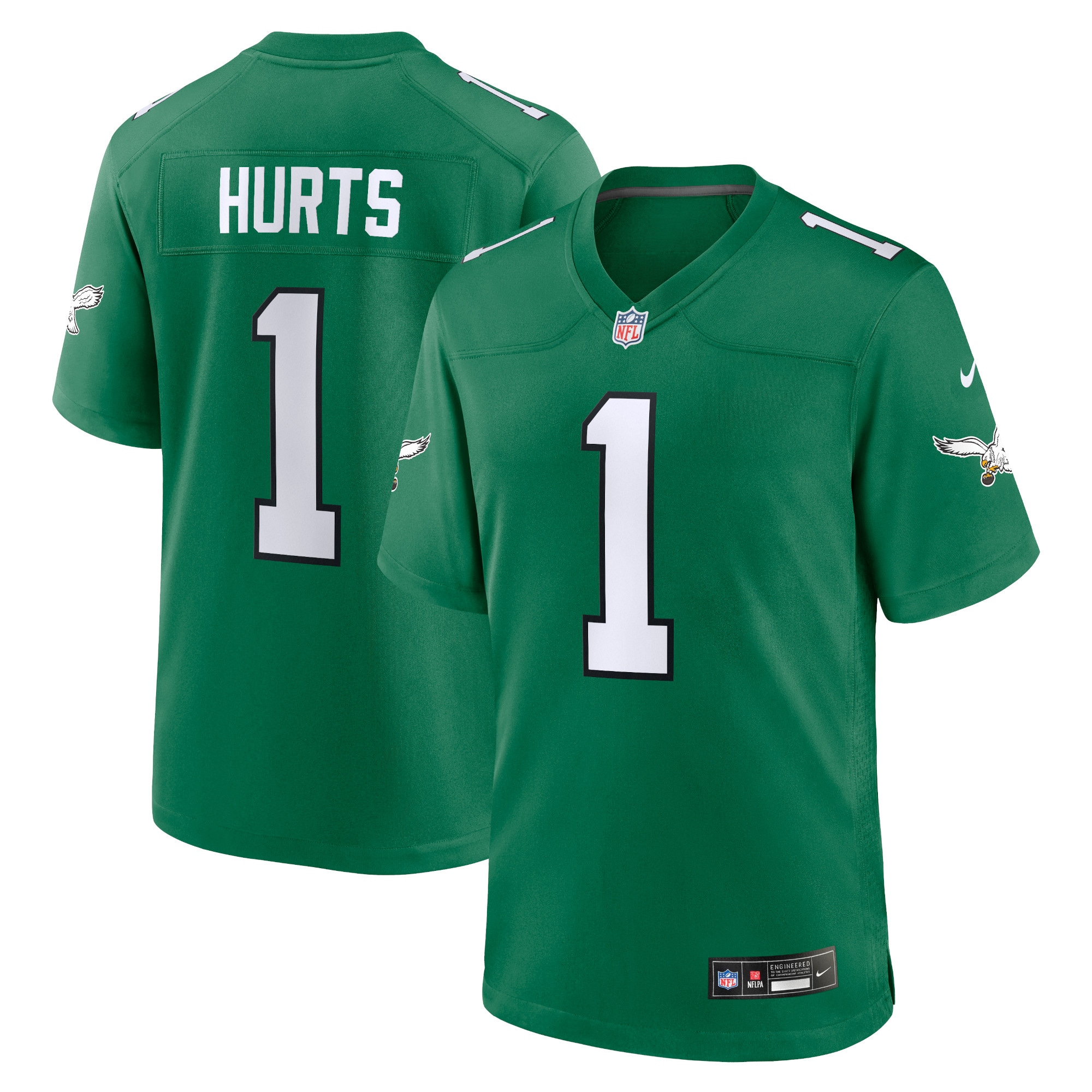 Jalen Hurts Philadelphia Eagles Nike Alternate Game Player Jersey - Kelly Green - vstockx