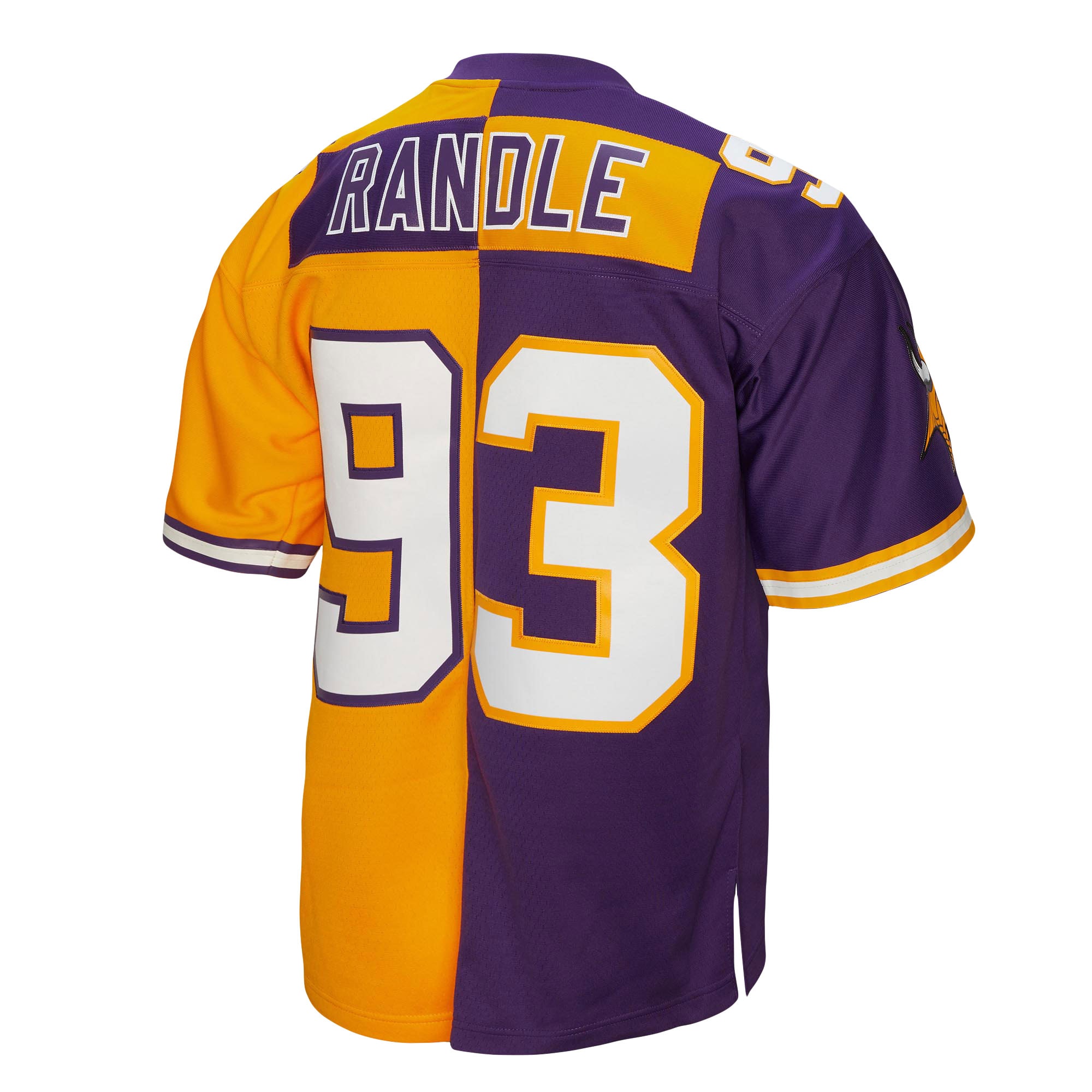 John Randle Minnesota Vikings Mitchell & Ness 1998 Split Legacy Replica Jersey - Purple/Gold - vstockx