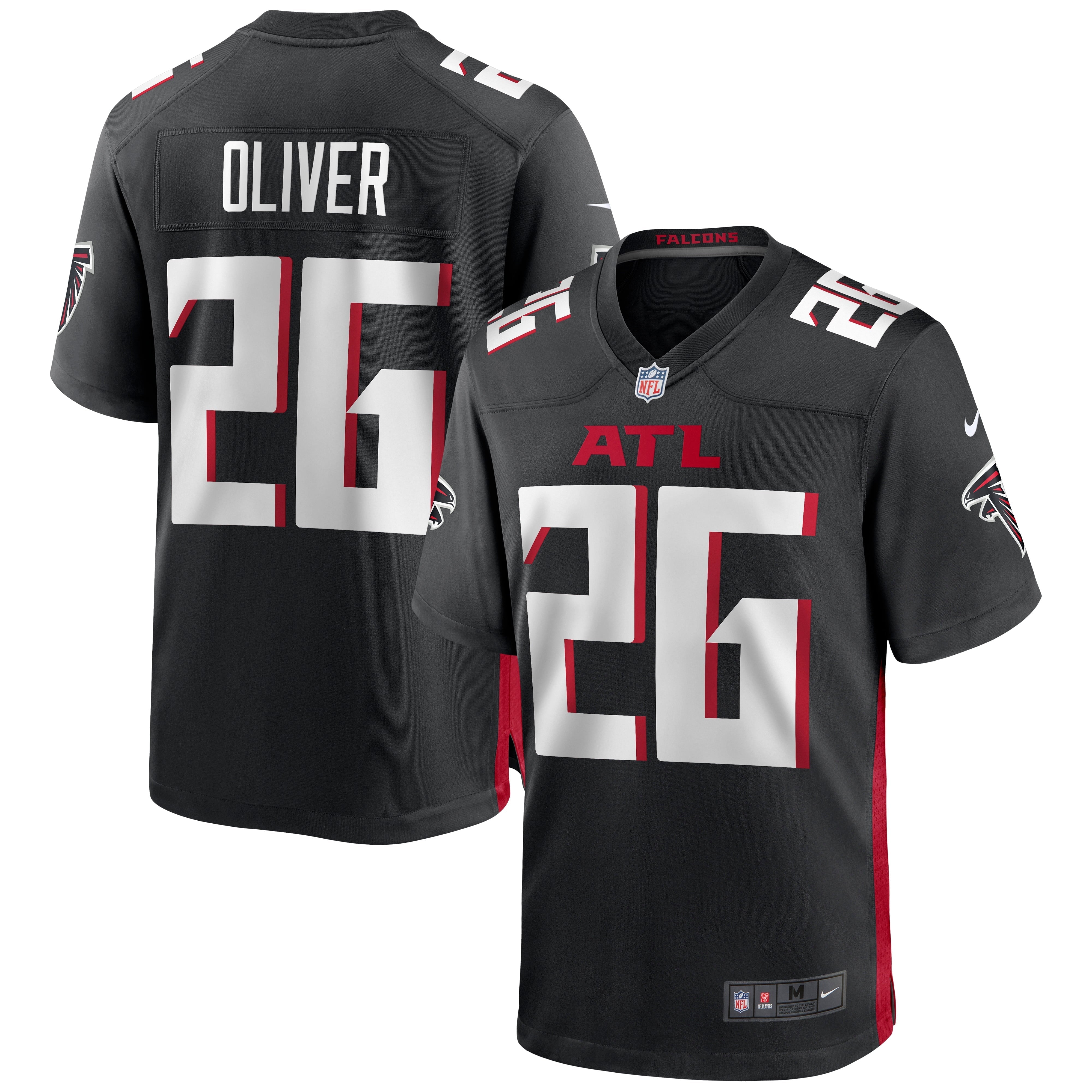 Men's Nike Isaiah Oliver Black Atlanta Falcons Game Jersey - vstockx