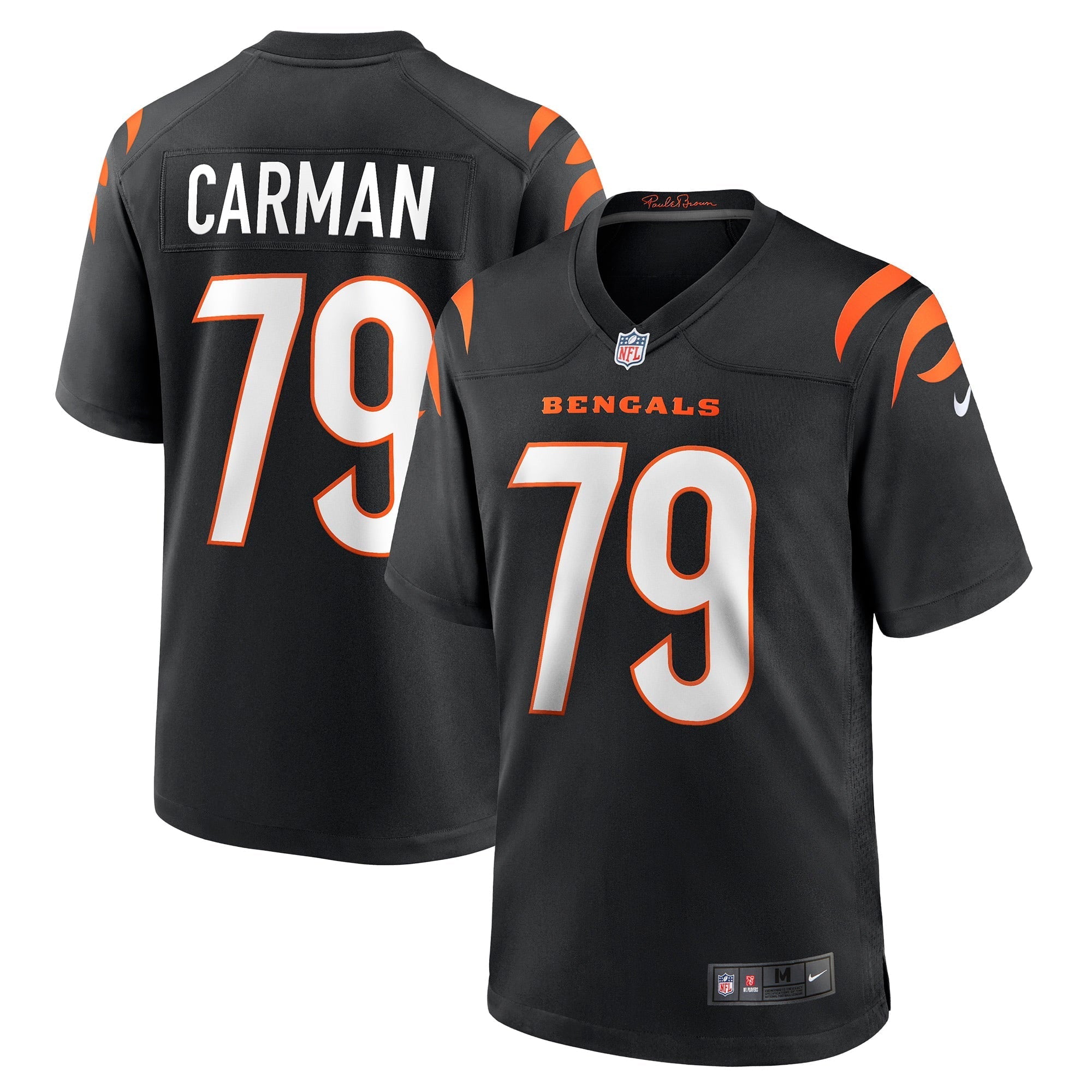 Men's Nike Jackson Carman Black Cincinnati Bengals Game Jersey - vstockx