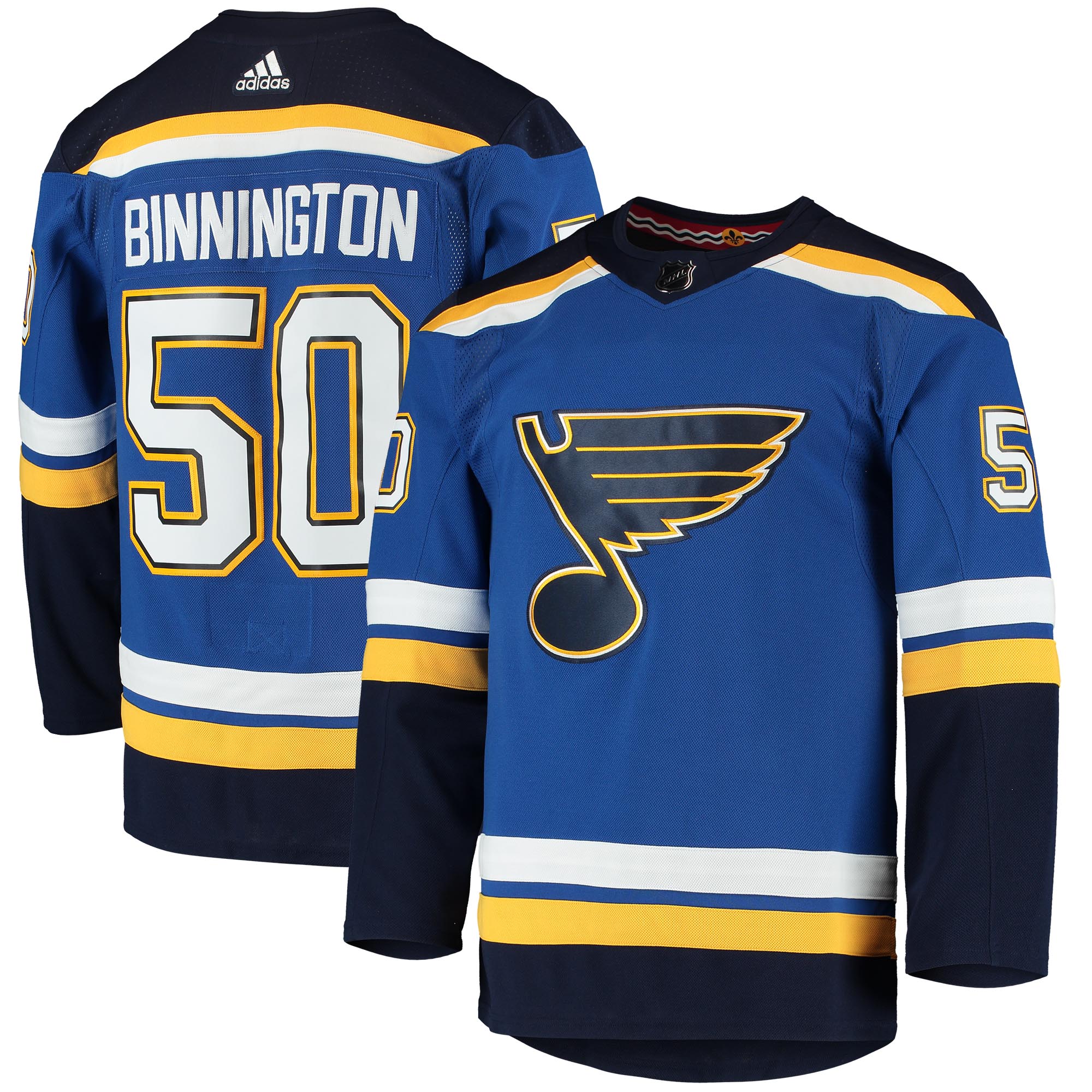 Jordans Binnington St. Louis Blues adidas Home Authentic Player Jersey - Blue - vstockx