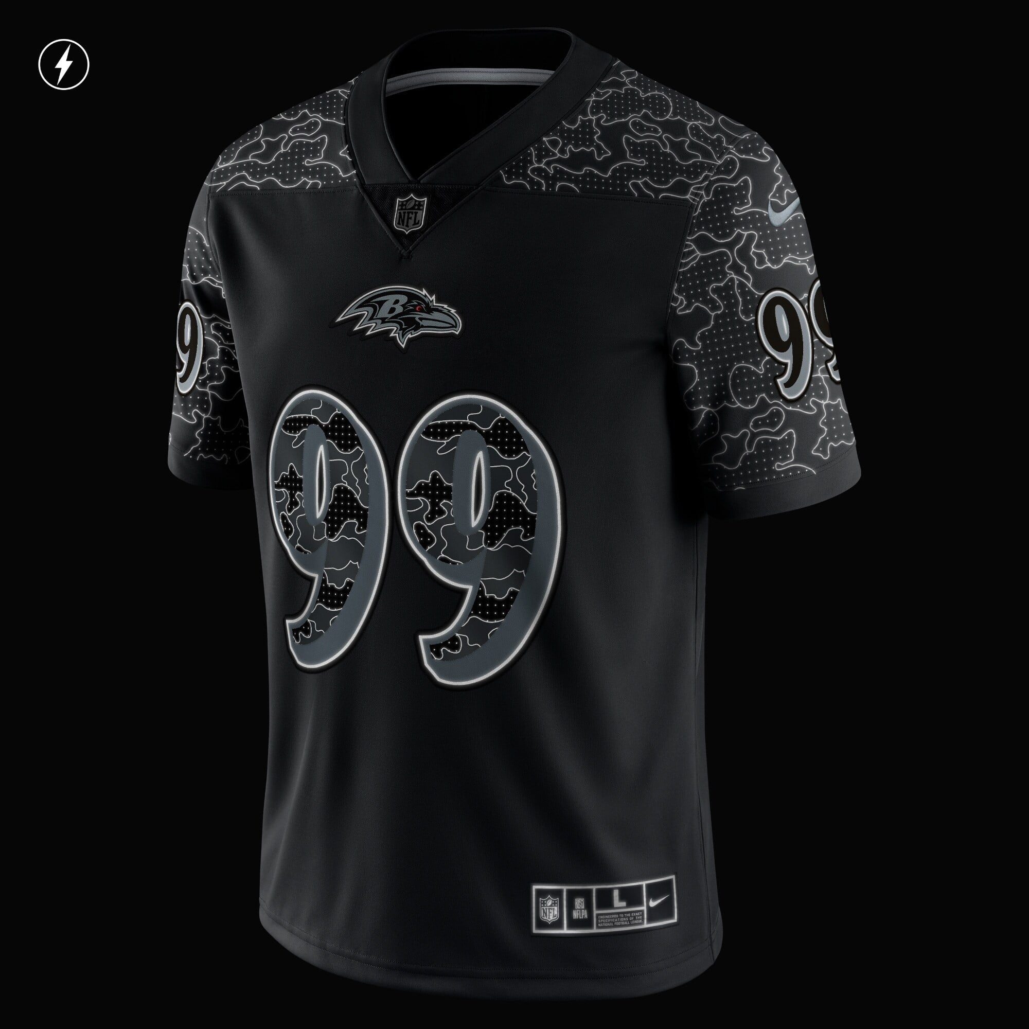 Men's Nike Odafe Oweh Black Baltimore Ravens RFLCTV Limited Jersey - vstockx