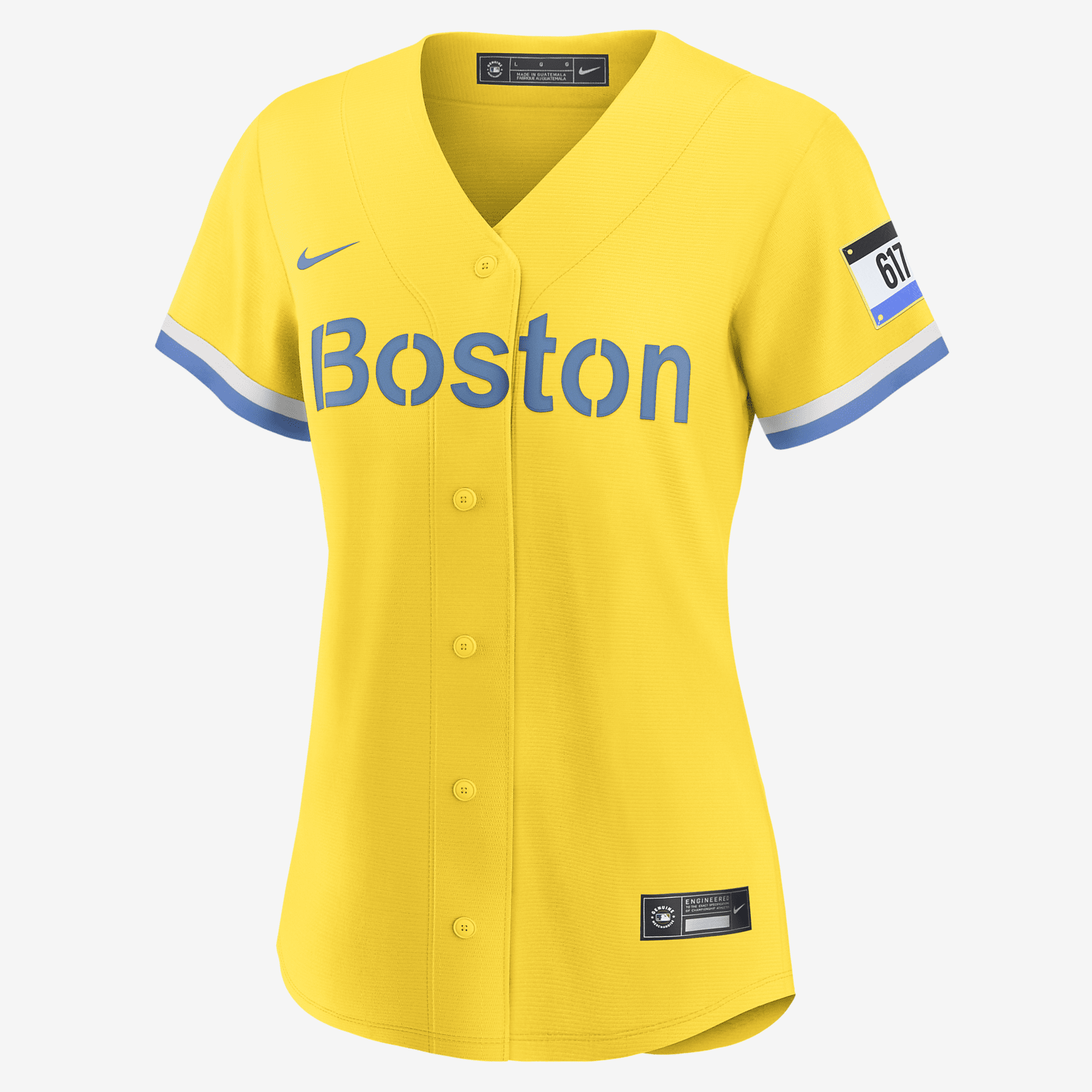 MLB Boston Red Sox City Connect (David Ortiz) Women's Replica Baseball Jersey - Gold/Light Blue - vstockx
