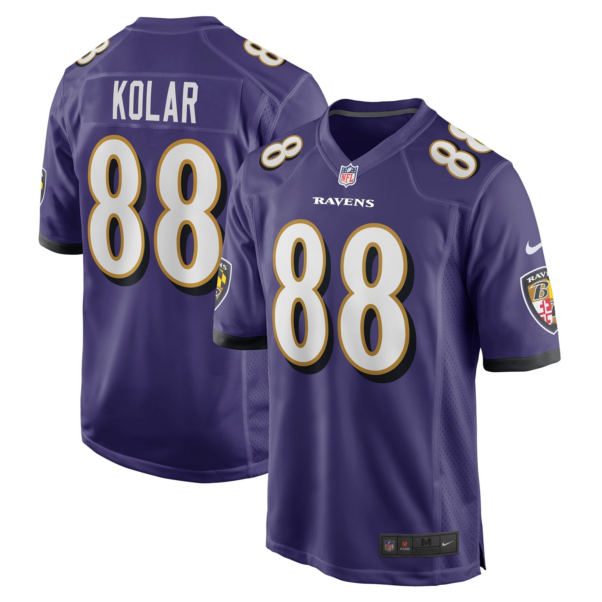 Men's Nike Charlie Kolar Purple Baltimore Ravens Player Game Jersey - vstockx