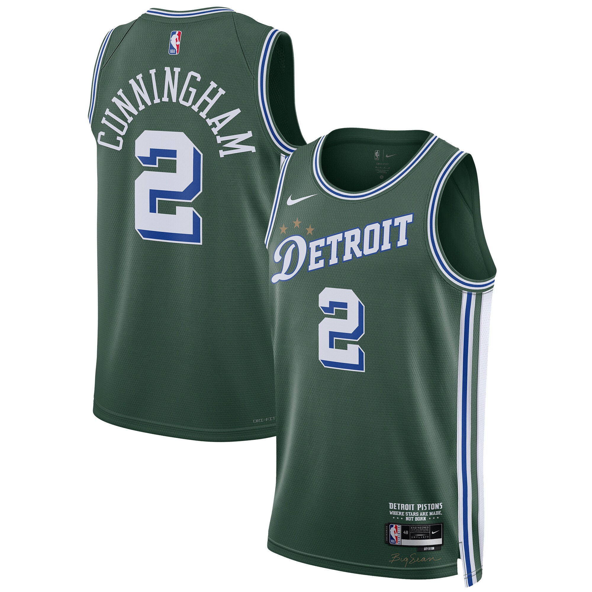Cade Cunningham Detroit Pistons Nike Unisex 2022/23 Swingman Jersey - City Edition - Green - vstockx