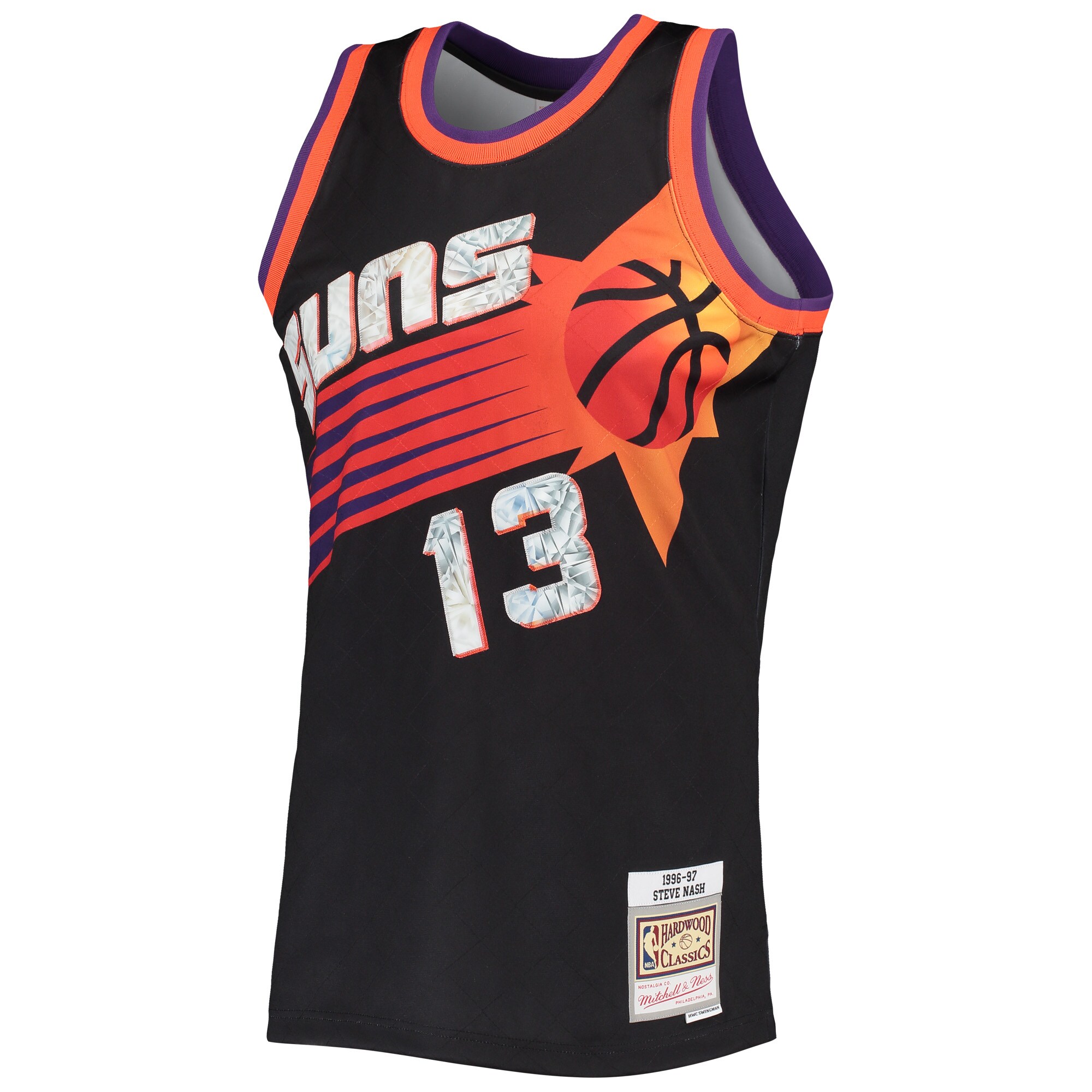 Steve Nash Phoenix Suns Mitchell & Ness 1996-97 Hardwood Classics NBA 75th Anniversary Diamond Swingman Jersey - Black - vstockx